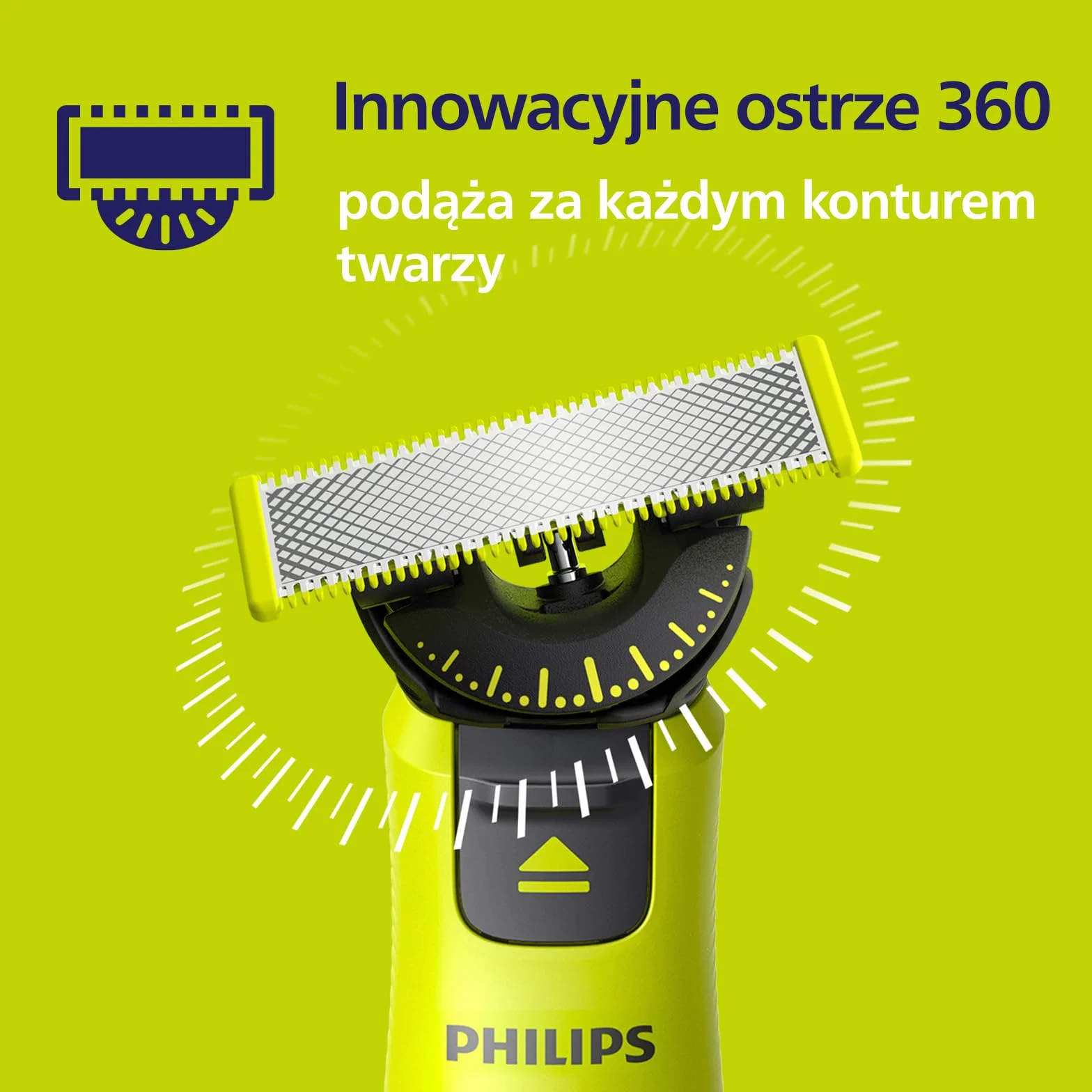 Philips Oryginalne ostrza wymienne OneBlade 360, do golarki hybrydowej OneBlade, 4 sztuki, model QP440/50
