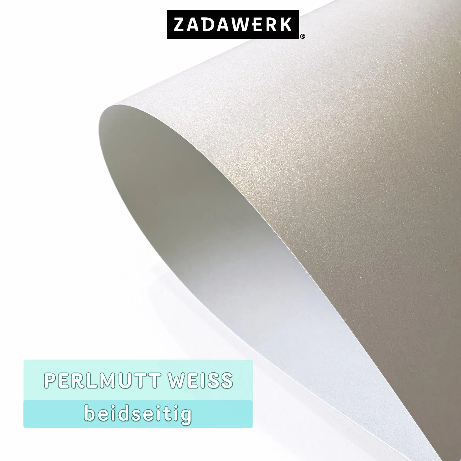 Karton z masy perłowej - 250 g/m² - A4 - biały - 50 arkuszy - perłowy, połyskujący gruby papier dekoracyjny do tworzenia i drukowania kartek - ślub - narodziny