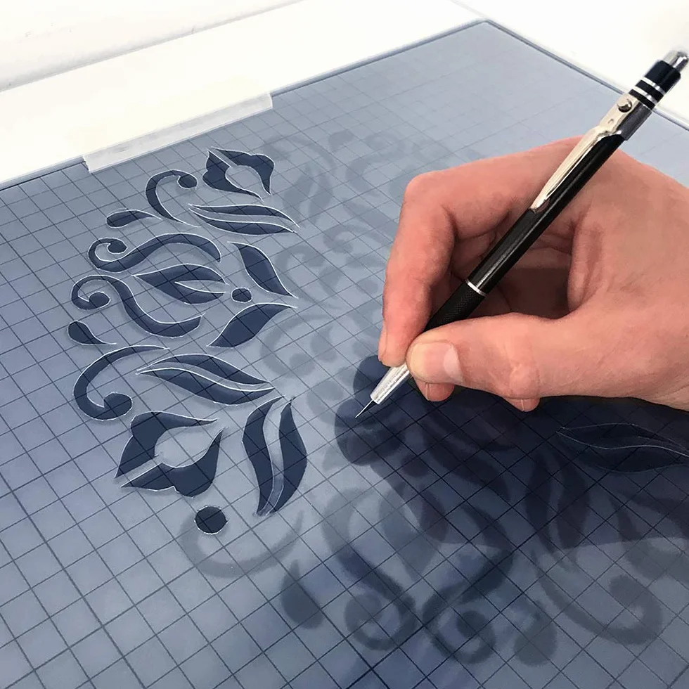 QBIX Szablony z mylaru, 5 przezroczystych arkuszy, rozmiar A3, arkusz artystyczny DIY, cięcie laserowe, kompatybilne z A3 29,7 x 42 cm