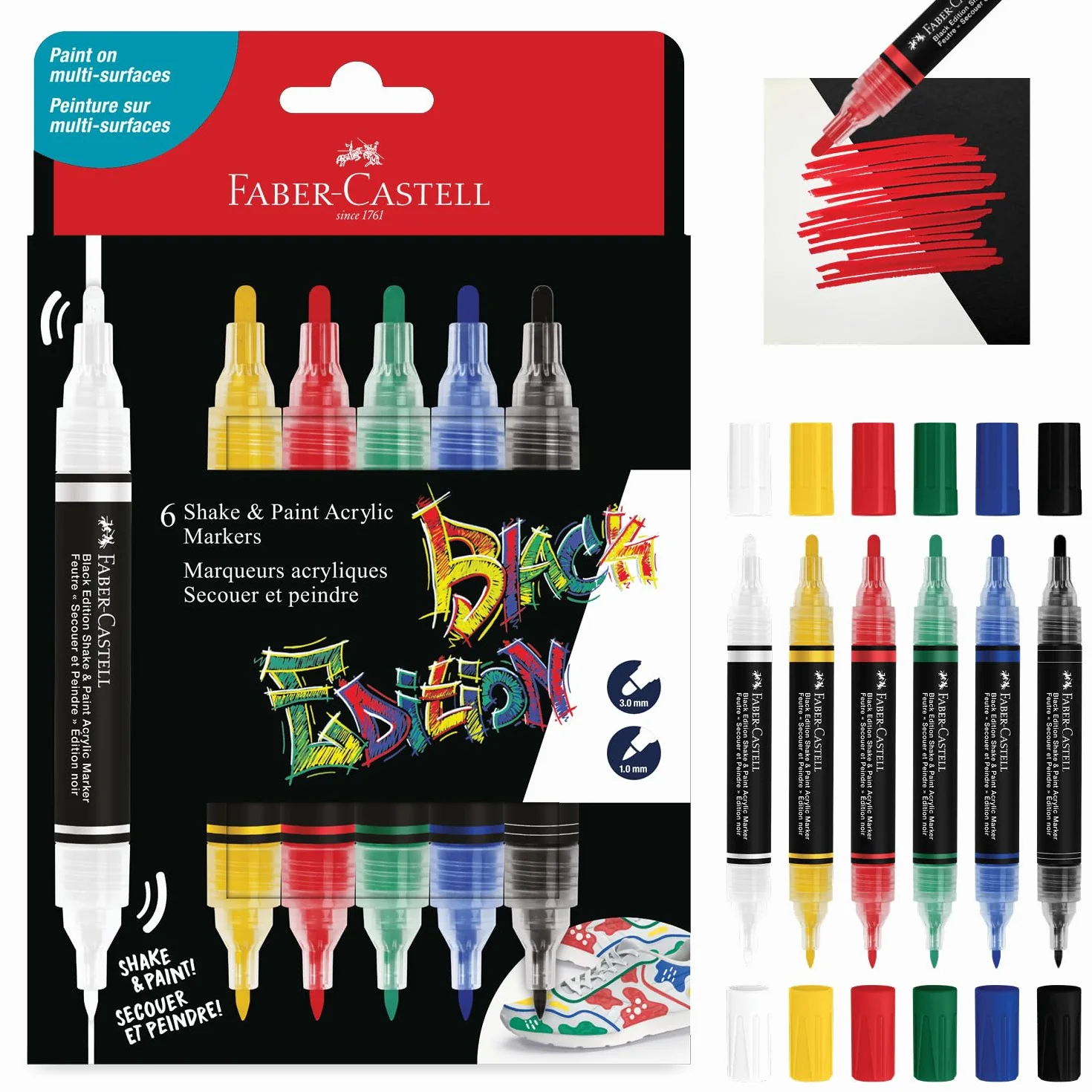 Faber Castell Black Edition marker akrylowy Shake and Paint, klasyczny, 65-285507