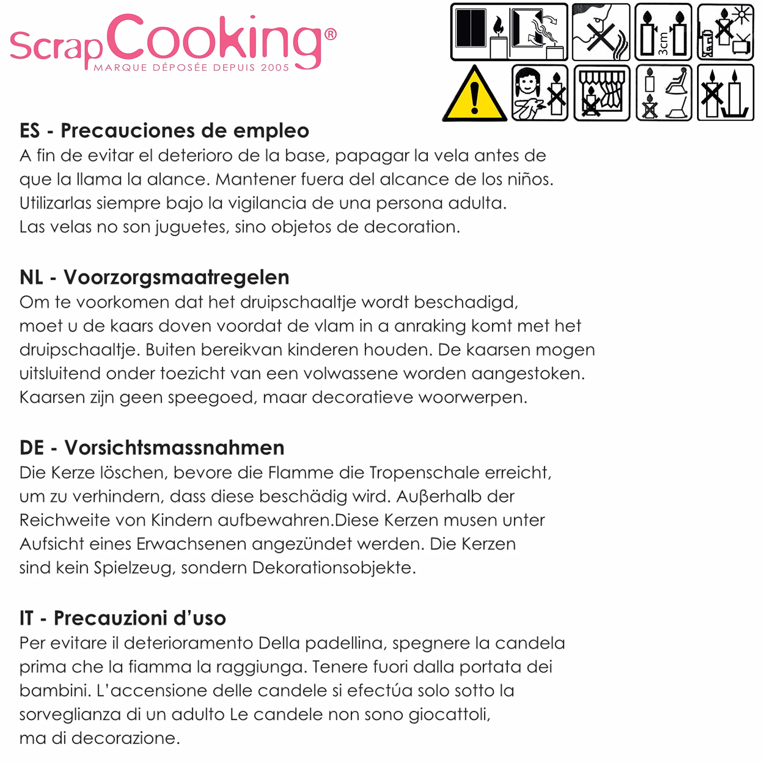 ScrapCooking - Zestaw złotych świec 1, 2, 3, Dekoracja drewna Parafina Ciasto - Akcesoria urodzinowe na przyjęcie ciasto - 5002