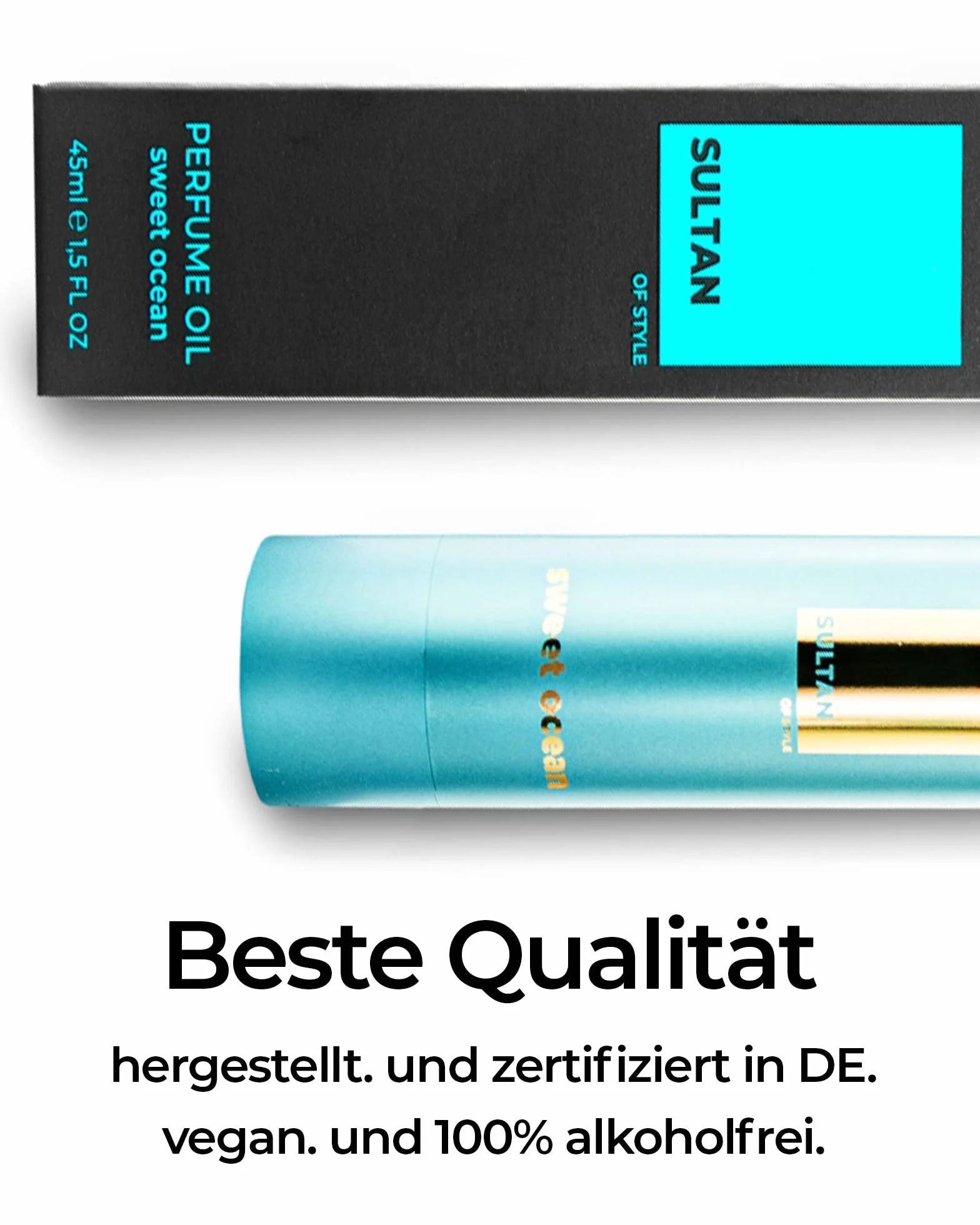 Sultan of Style Sweet Ocean Olejek Perfumowy dla Mężczyzn | Świeży i Słodki Zapach | 100% Bez Alkoholu | Pielęgnujące Olejki Eteeryczne | Prezenty dla Mężczyzn