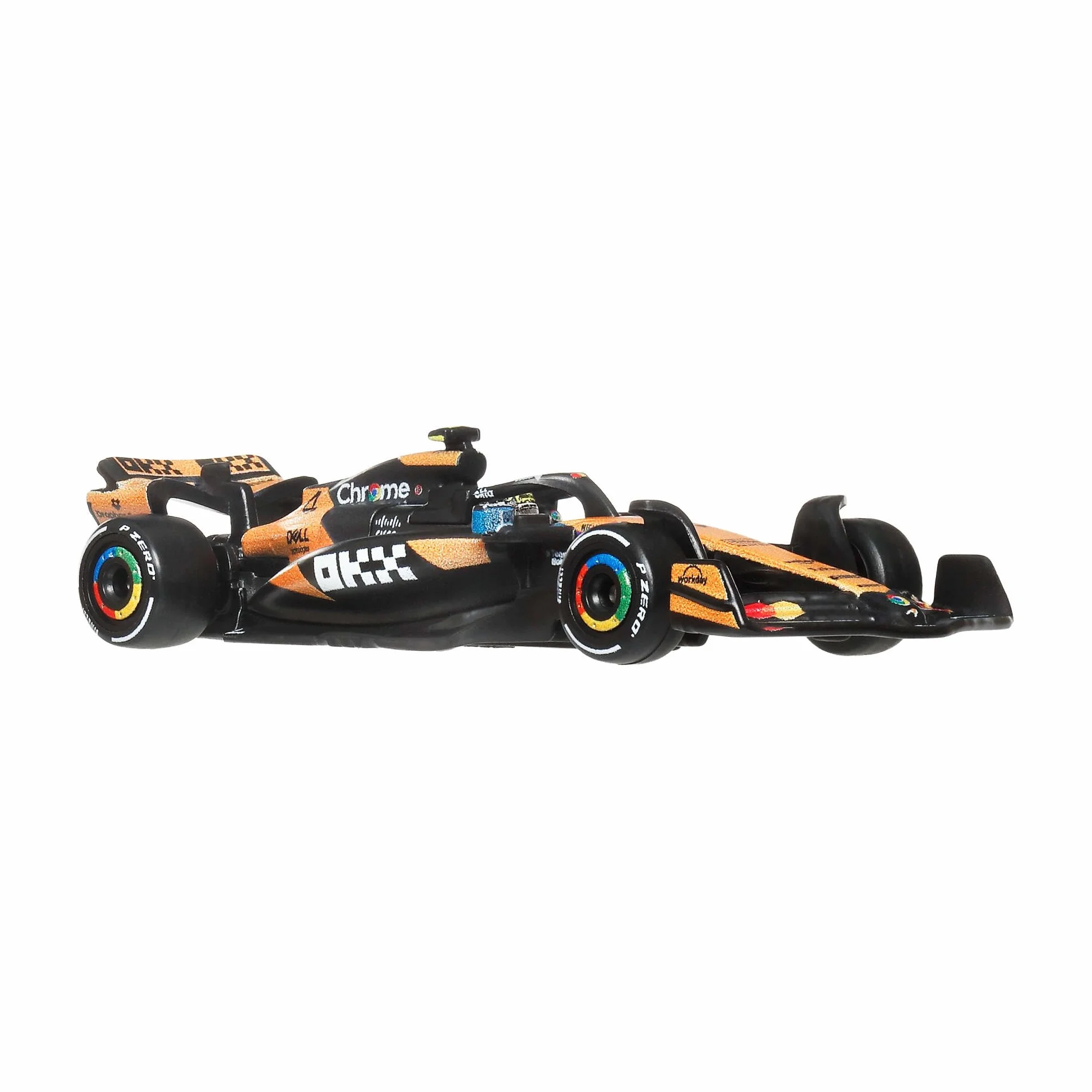 Hot Wheels Premium Formuła 1 Samochodzik Bolid F1 McLaren – Lando Norris #4, samochód wyścigowy w skali 1:64, opony Real Riders i metalowa konstrukcja, auto dla dorosłych kolekcjonerów, JKD88