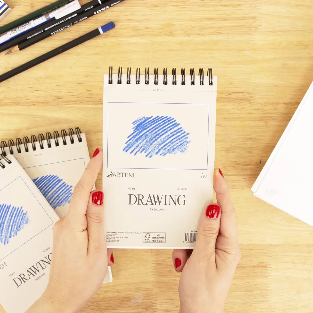 Hartem - Szkicownik A6 | Szkicownik oprawiony w spiralę | Gramatura 90 g/m² | Sketchbook dla artystów i profesjonalistów | Zrównoważony projekt