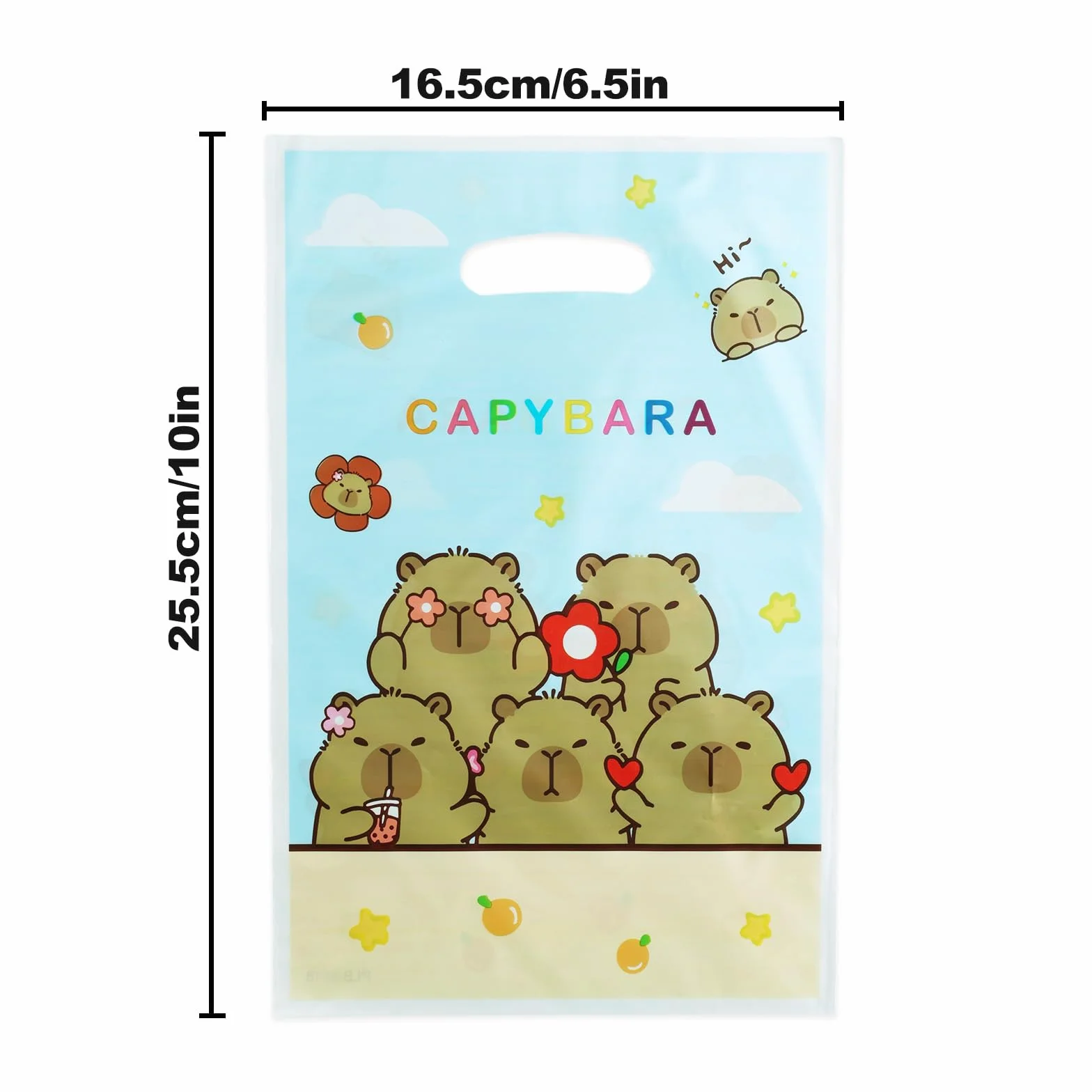 50 Szt Torebek na Prezenty Capybara, Perłowa Folia Urocze Torebki na Smakołyki Capybara Artykuły Imprezowe z Motywem Zwierząt z Kreskówek dla Dzieci Urodziny Słodycze Przekąski Prezenty