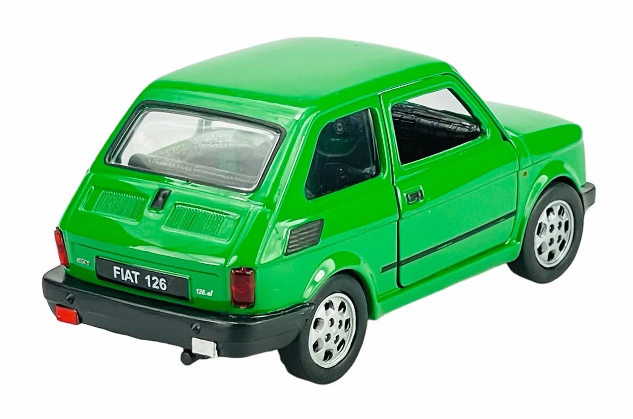 126 model samochodu identyczny do polskiego Fiata 126p produkowanego w latach 1972-2000, skala ok. 1/43, 1/36, 1/46, zielony
