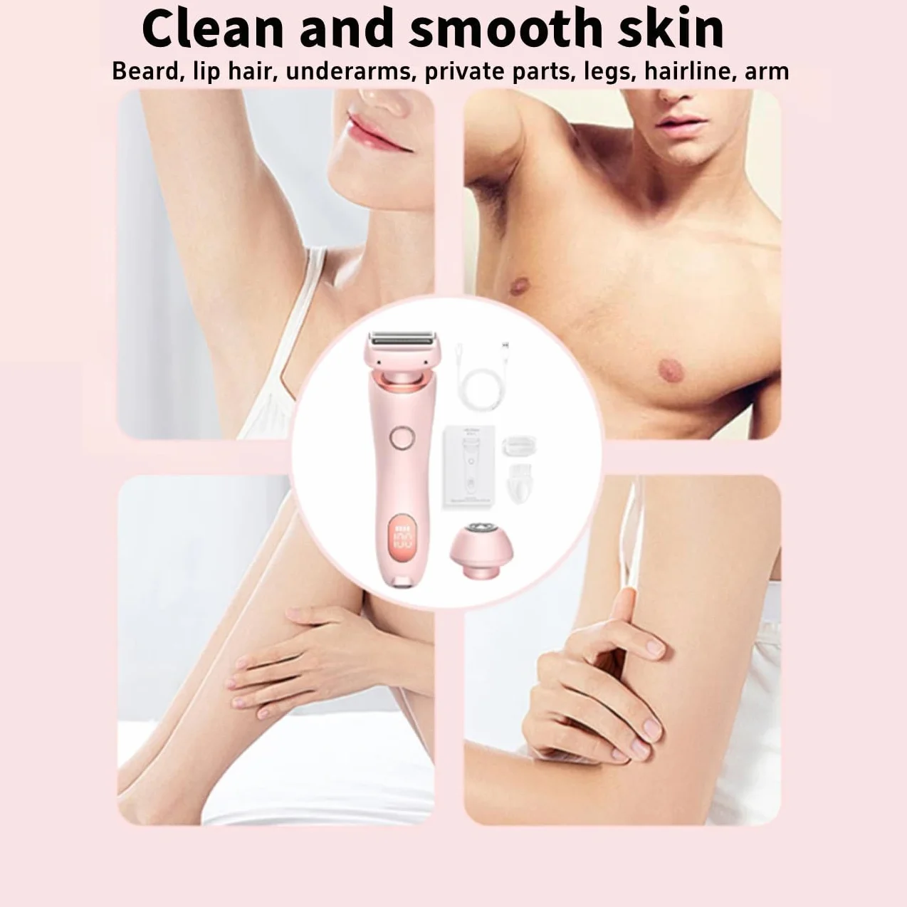 Gleam Pro 3.0 Golarka dla kobiet, Smooth Shave Pro, golarka elektryczna dla kobiet, golarka elektryczna 2 w 1, wodoodporna i wielokrotnego ładowania, nadaje się do wrażliwych obszarów (1 szt.)