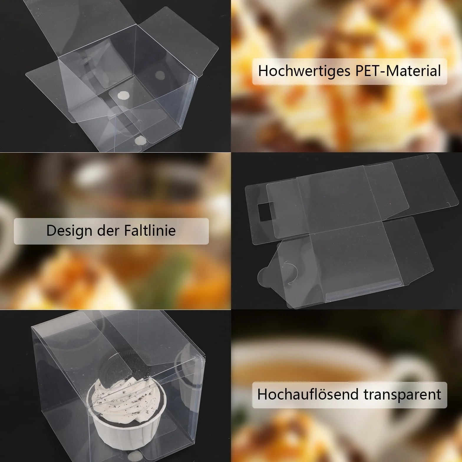 YOUNTHYE 40 sztuk przezroczystych pudełek prezentowych, 10 x 10 x 10 cm, przezroczyste pudełko na prezent, małe kwadratowe pudełko na prezent, pudełko na prezenty ślubne na imprezy, urodziny, słodycze
