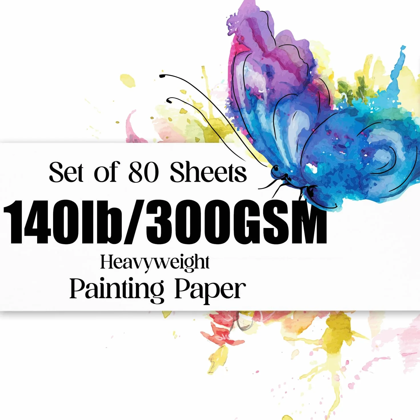 Papier akwarelowy A4 (21 × 29,7 cm) 80 arkuszy, gruby papier bawełniany naturalny o gramaturze 300 g/m² dla studentów i artystów do rysowania akwarelą