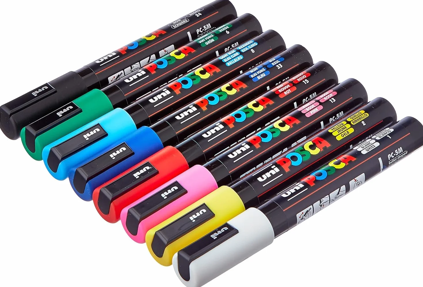 Posca Unipc5M/8C Basicud Pisak, Wielokolorowy, 8 Sztuk