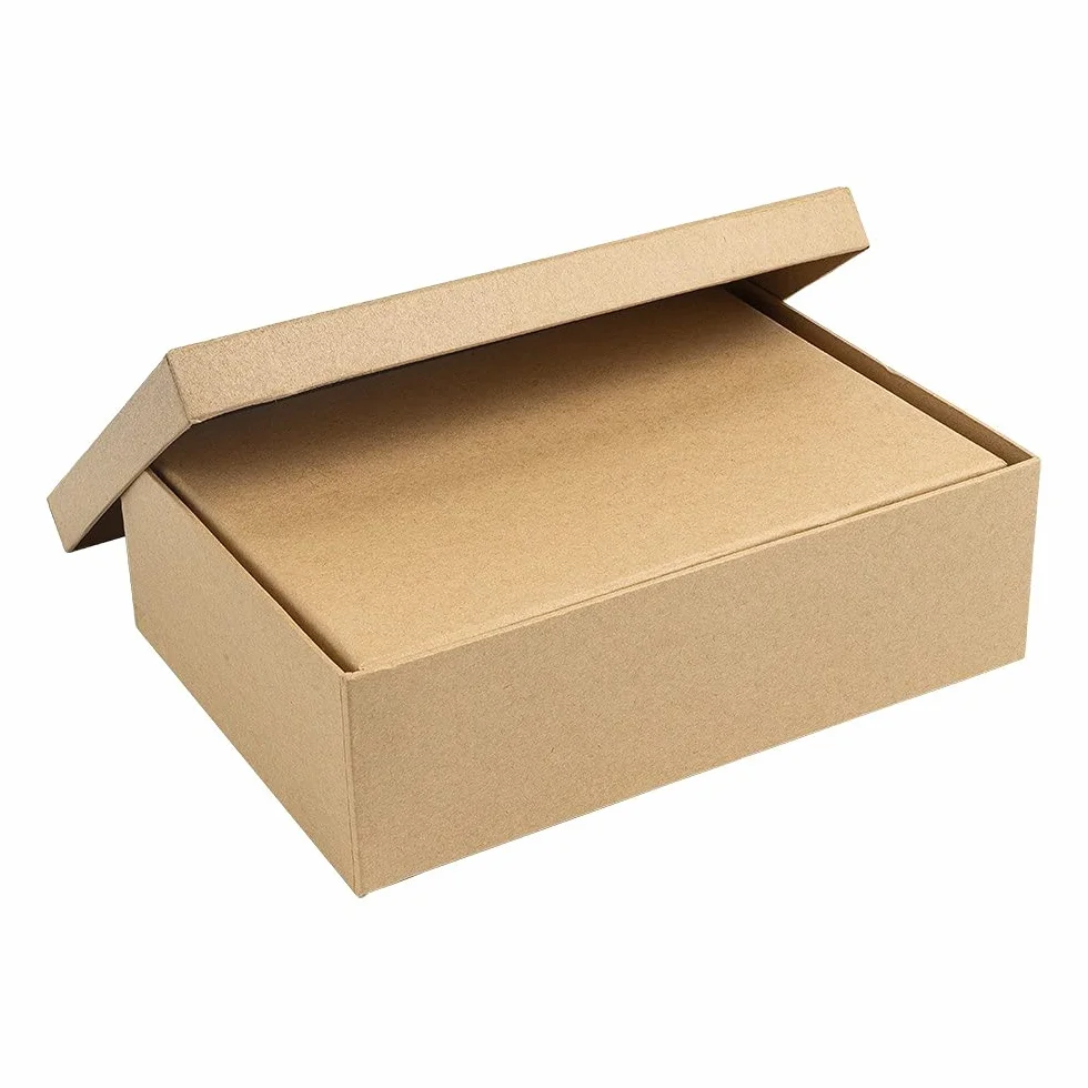 Ideen mit Herz Pudełka na prezenty z pokrywką, papier kraft, pudełka kartonowe, 10 różnych rozmiarów, od dużego do małego, stabilny karton, idealne na urodziny i ślub, prostokątne, od 8,5 do 24 cm
