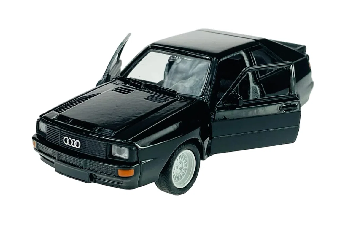 Welly model samochodu, kompatybilny z Audi Sport Quattro, czarny, ok. 1/34-1/39, metalowy model samochodu, odlew 43802