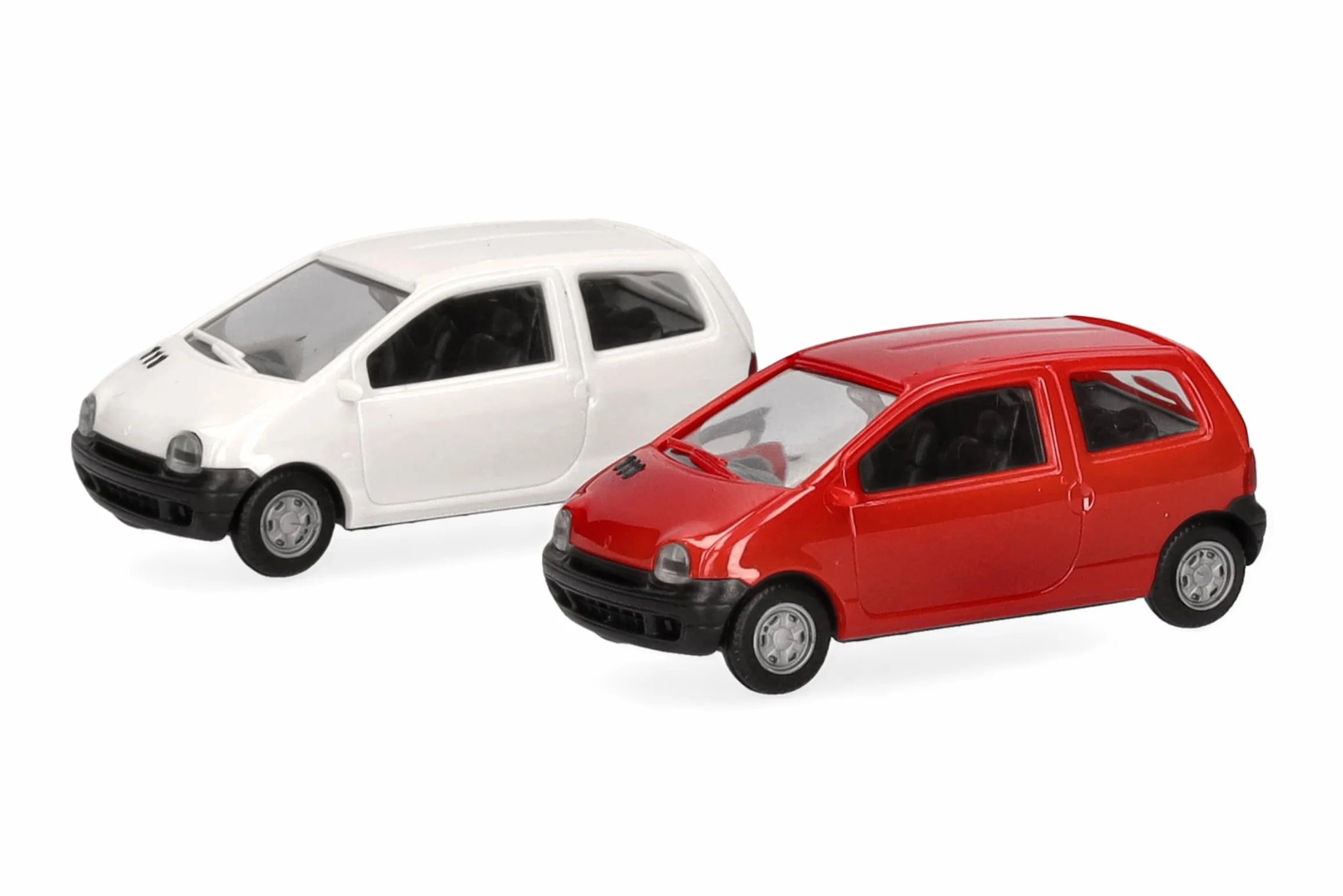Herpa Zestaw modelarski MiniKit Renault Twingo, zestaw 2 szt., Vermehlo Vivo/Jaune Vanille, miniatura w skali 1:87, przedmiot kolekcjonerski, zestaw do modelarstwa, tworzywo sztuczne