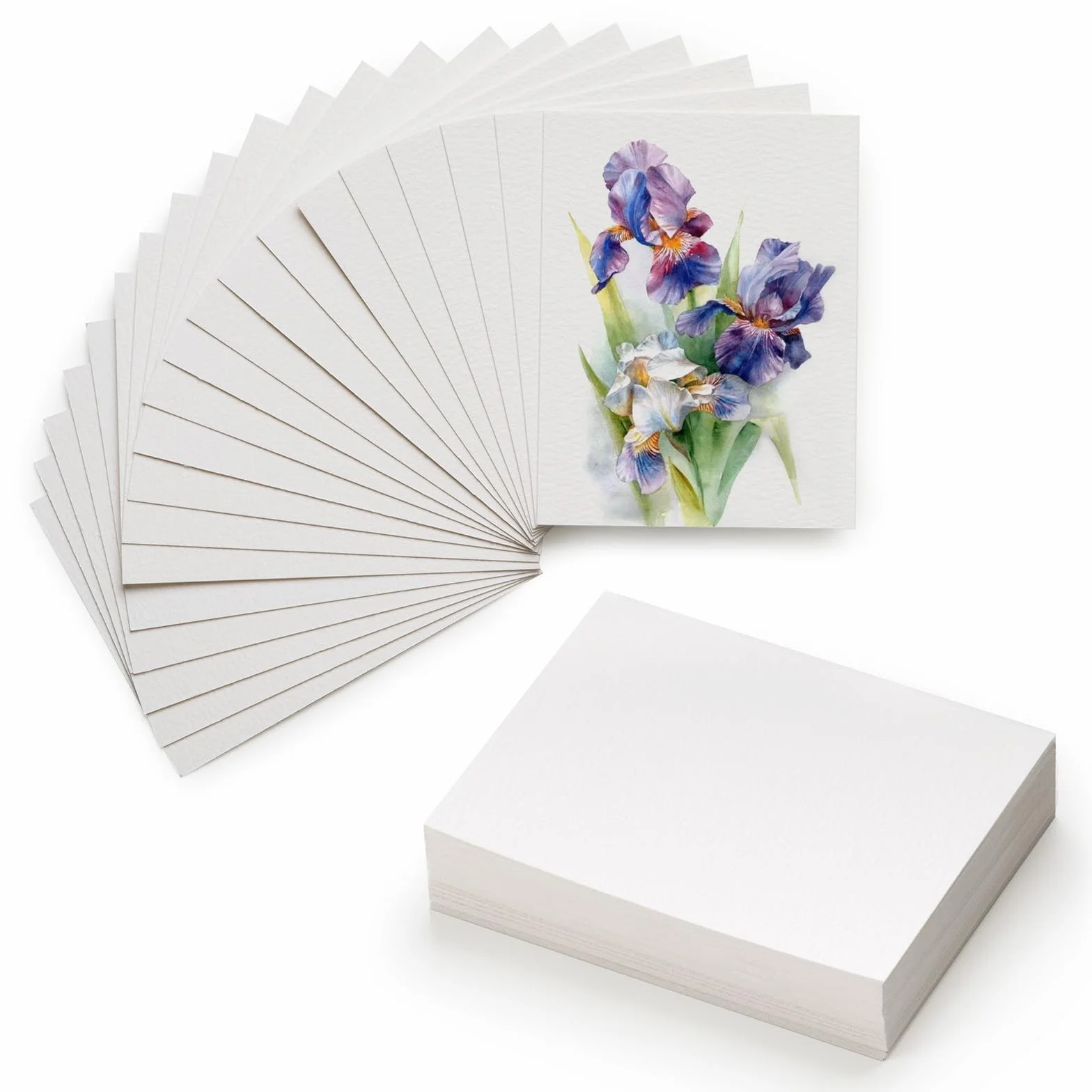 MEEDEN 10 x 7,6 cm puste kartki z papieru akwarelowego, 50 szt. mini papier akwarelowy Cold Press w bulk, 100% bawełna, pocztówki do akwareli dla dorosłych i studentów (140lb/300gsm), 5×10 arkuszy