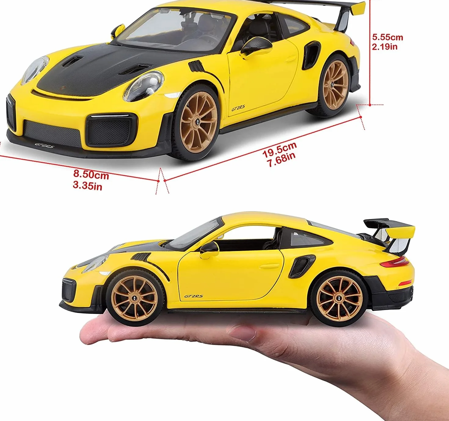 BBURAGO - Porsche 911 GT2 RS - Realistyczny model samochodu w skali 1:24, oficjalna licencja Porsche, zalecany dla osób w wieku od 3 lat.