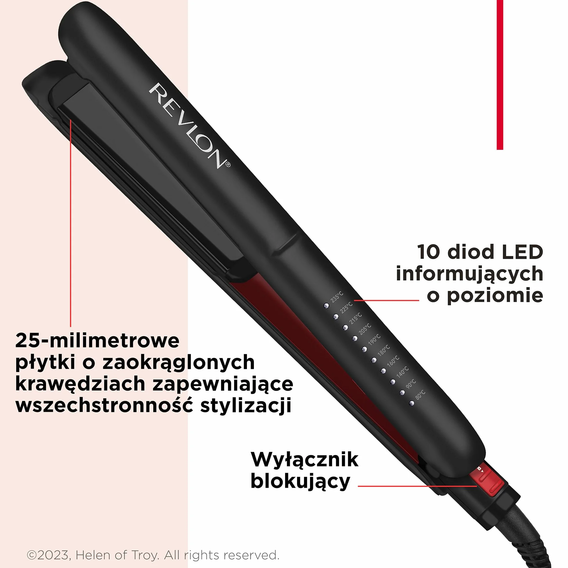Revlon Smoothstay Coconut Oil-Infused Hair Straightener (25mm Triple-Coated Ceramic Plates, Floating Plates with Rounded Edges, Customizable Temperature up to 235°C, Travel Pouch Included) RVST2211P