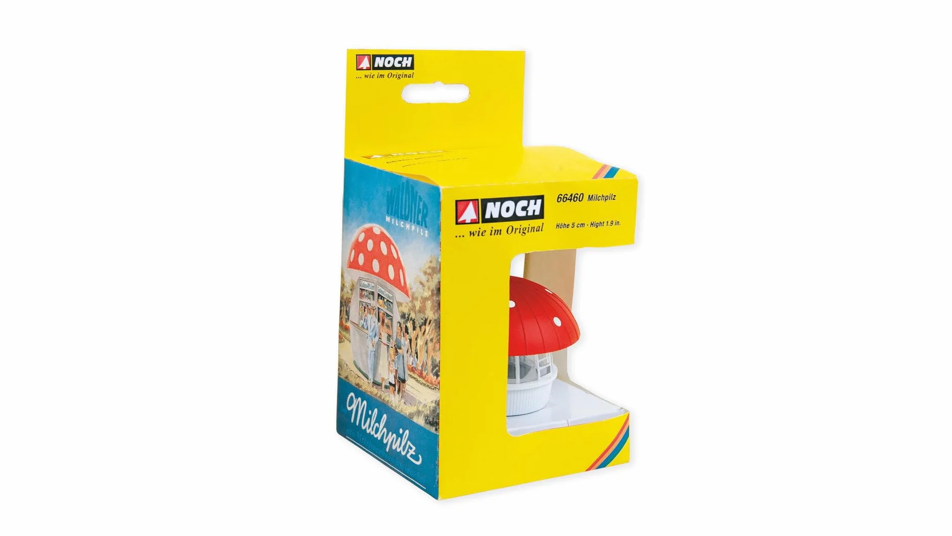 NOCH® Grzyb mleczny, kiosk modelarski, 4 x 4 cm do szerokości toru H0, idealny do dioramy i architektury, jako prezent lub do dekoracji, "zrób to sam"