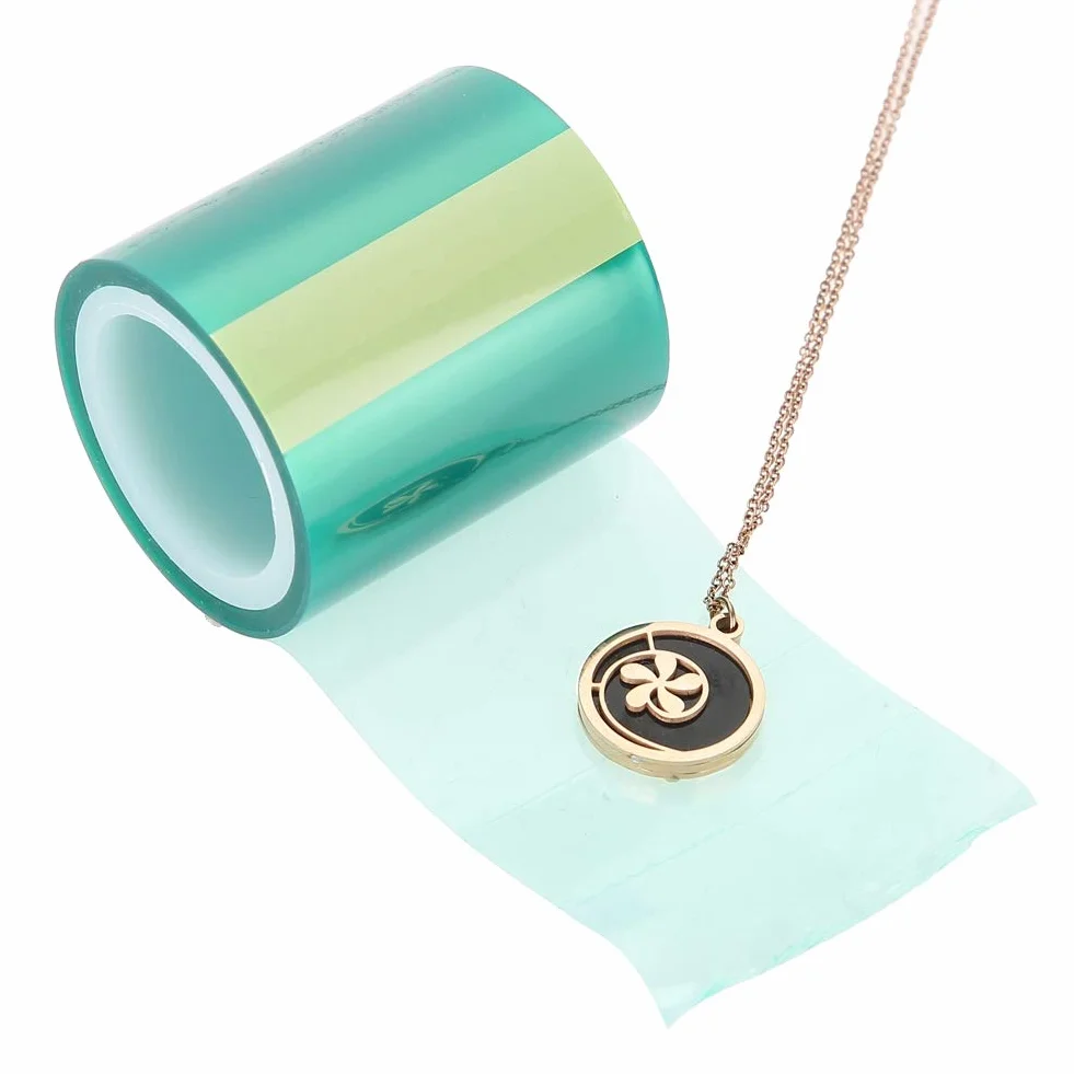 Focket Taśma papierowa, zielona, 1 rolka, taśma do produkcji biżuterii do metalowej ramy, DIY, rzemiosło z żywicy epoksydowej, klej UV, 4 cm x 5 m, 26 g
