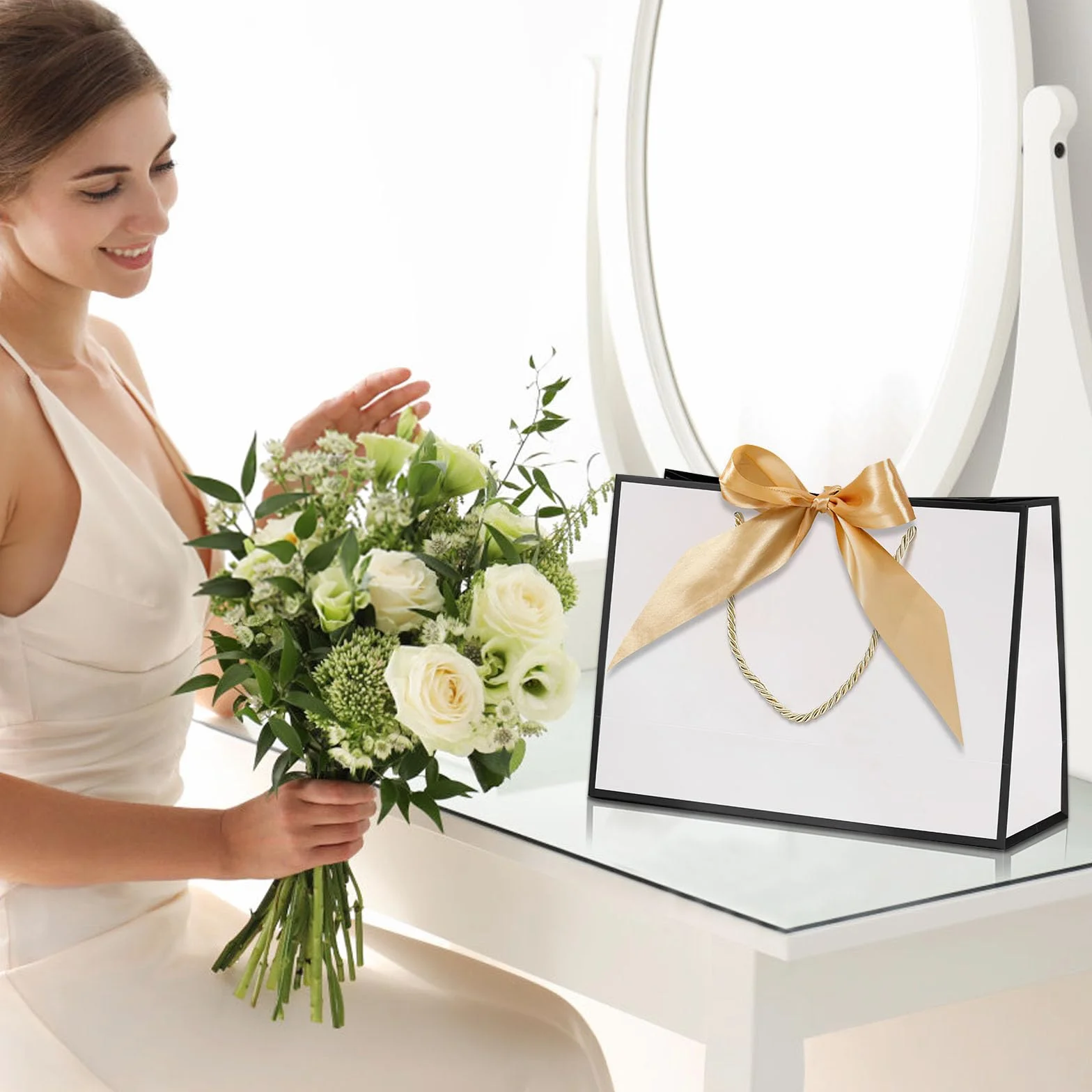 10 sztuk torebek prezentowych, duże, 32 x 25 x 11 cm, torebki na prezenty, torebki na prezenty urodzinowe, woreczki na prezenty, duże torebki na prezenty urodzinowe, torebki na prezenty urodzinowe,