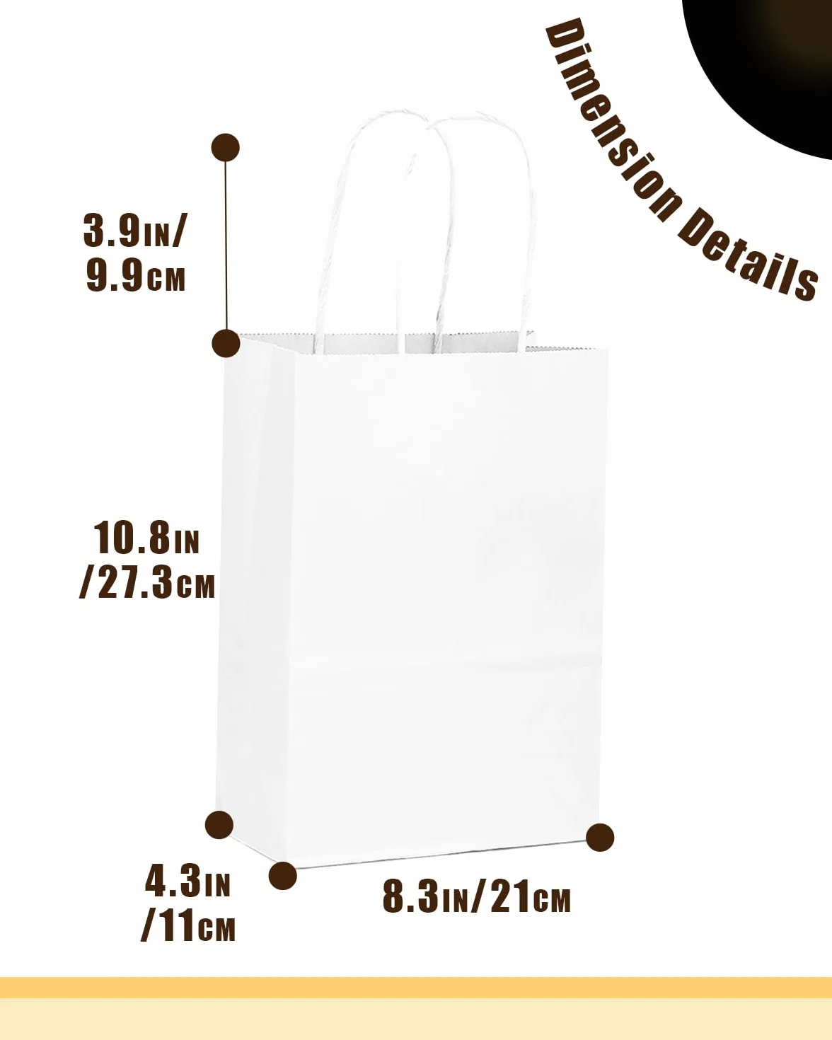 Gcardist Zestaw 30 białych torebek prezentowych z uchwytami, rozmiar 30 cm, średnia wielkość: 27 x 20 x 12 cm