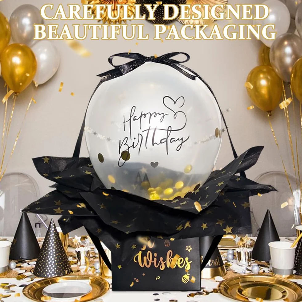 Pudełka na pieniądze z okazji urodzin, pudełko na prezent z balonem, kreatywne pudełko DIY, Geldgeschenke Geburtstag, Überraschungsbox mit Luftballons, rodzina, przyjaciele, romantyczne okazje (A)