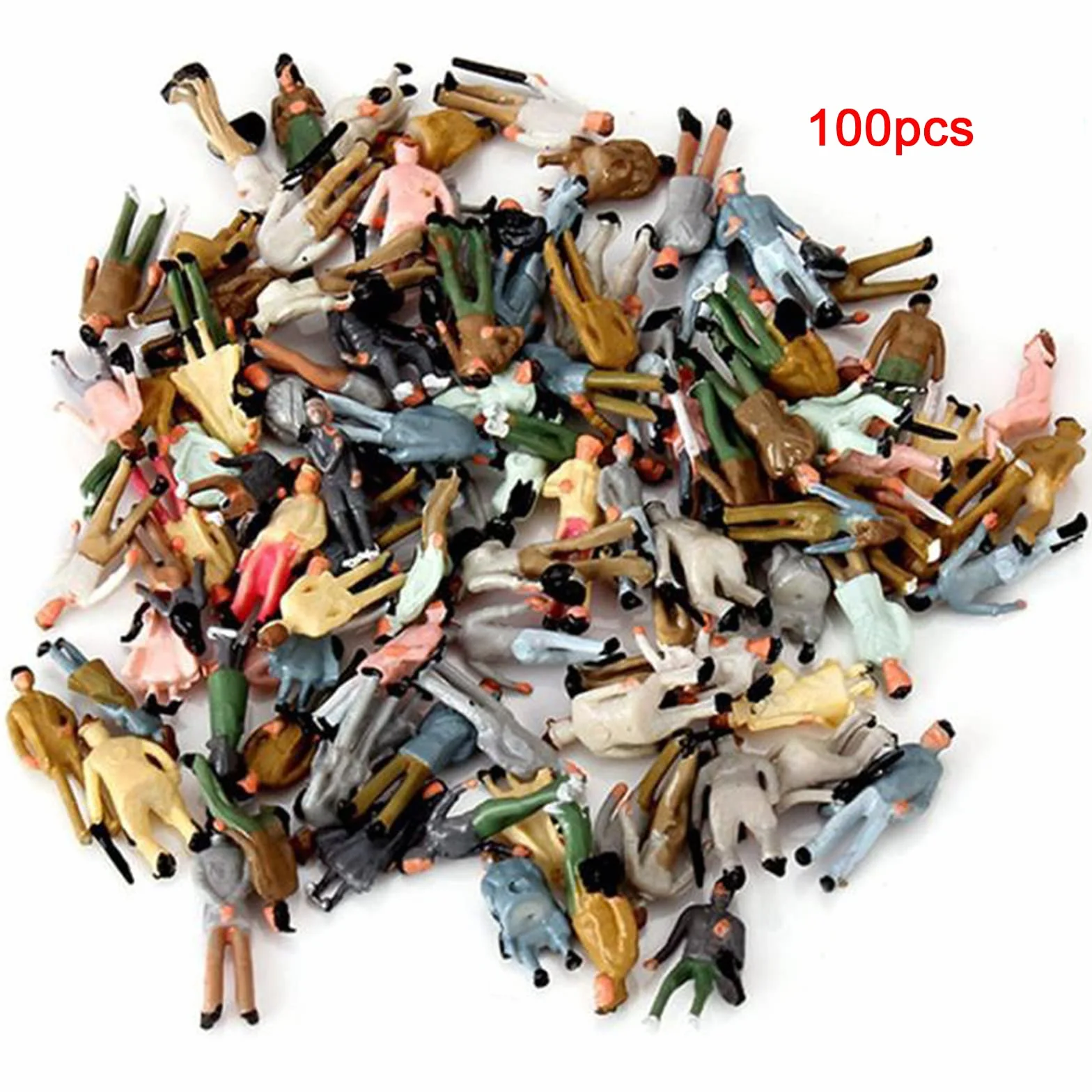 100 sztuk mini figurek, figurki H0, modelarstwo, ręcznie malowana figurka Tiny Passengers, figurka z piasku, model ludzi, na miniaturowe sceny, trening, kolejkę, stół piaskowy, skala