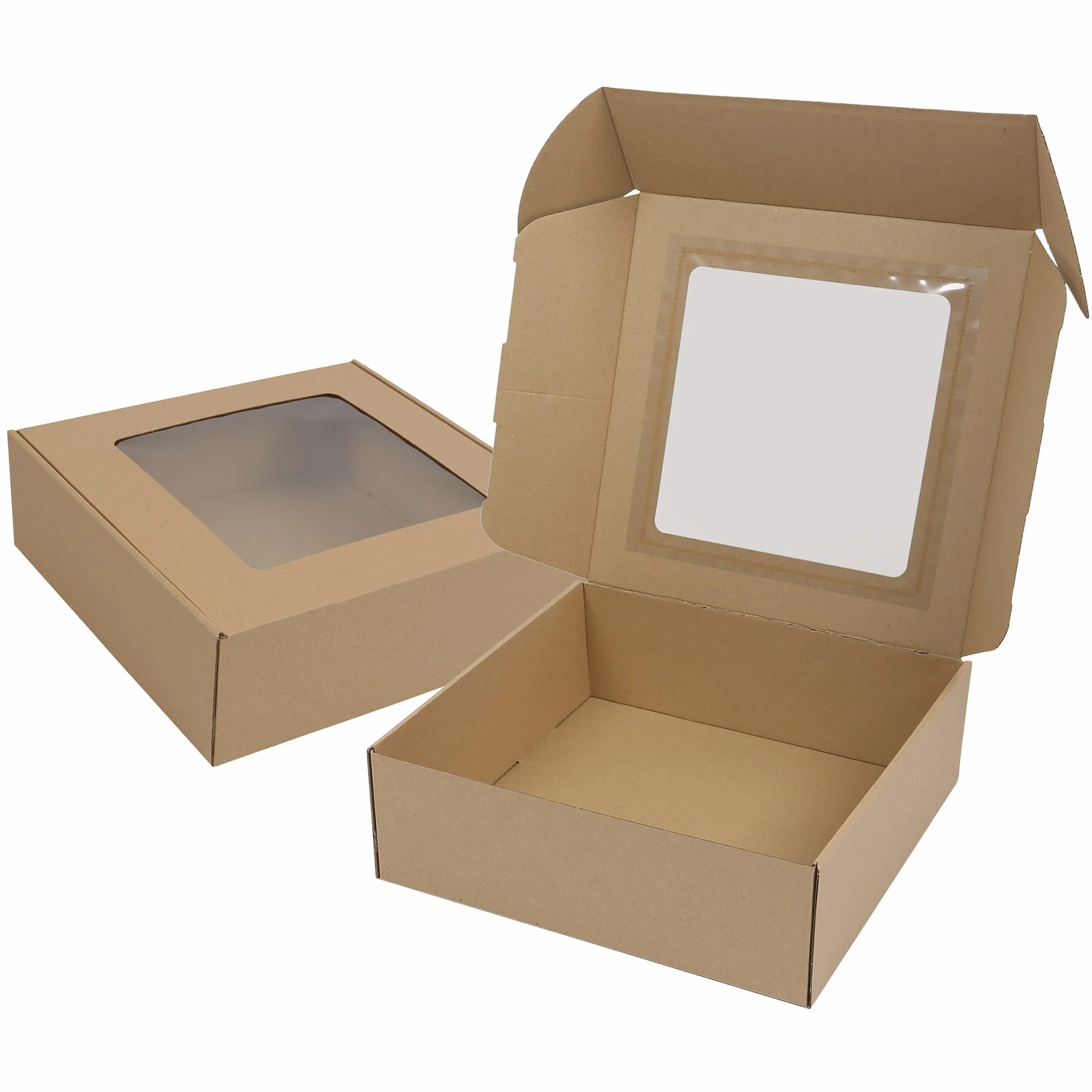 Kwadratowe pudełko fasonowe z okienkiem, pudełko prezentowe, prezent 30x30x10 cm (x3)