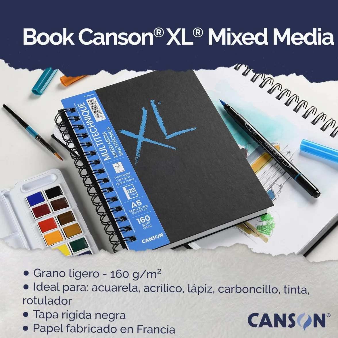 Canson Xl Art Book C31200L021 Zeszyt, Biały, A5/60szt.