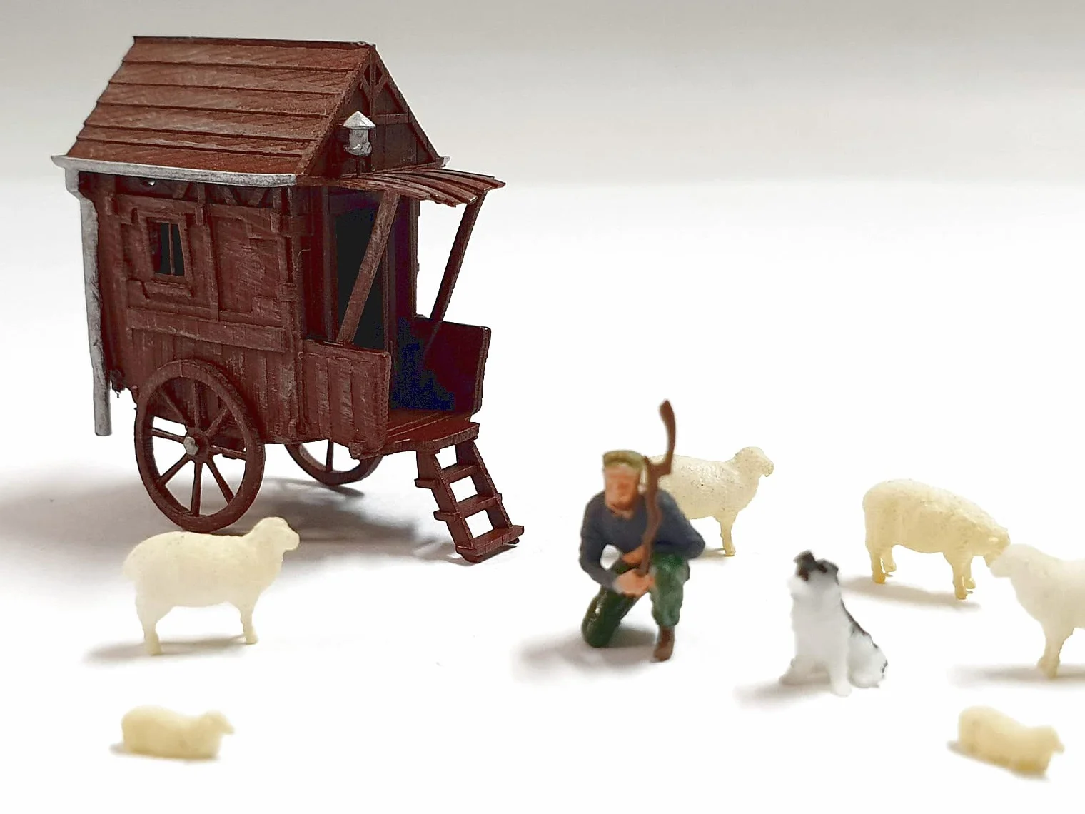 Skala H0 Figurki 1:87 Iberplace 30004 Zestaw Owczarek Owca Dekoracje Akcesoria do modelu kolejowego