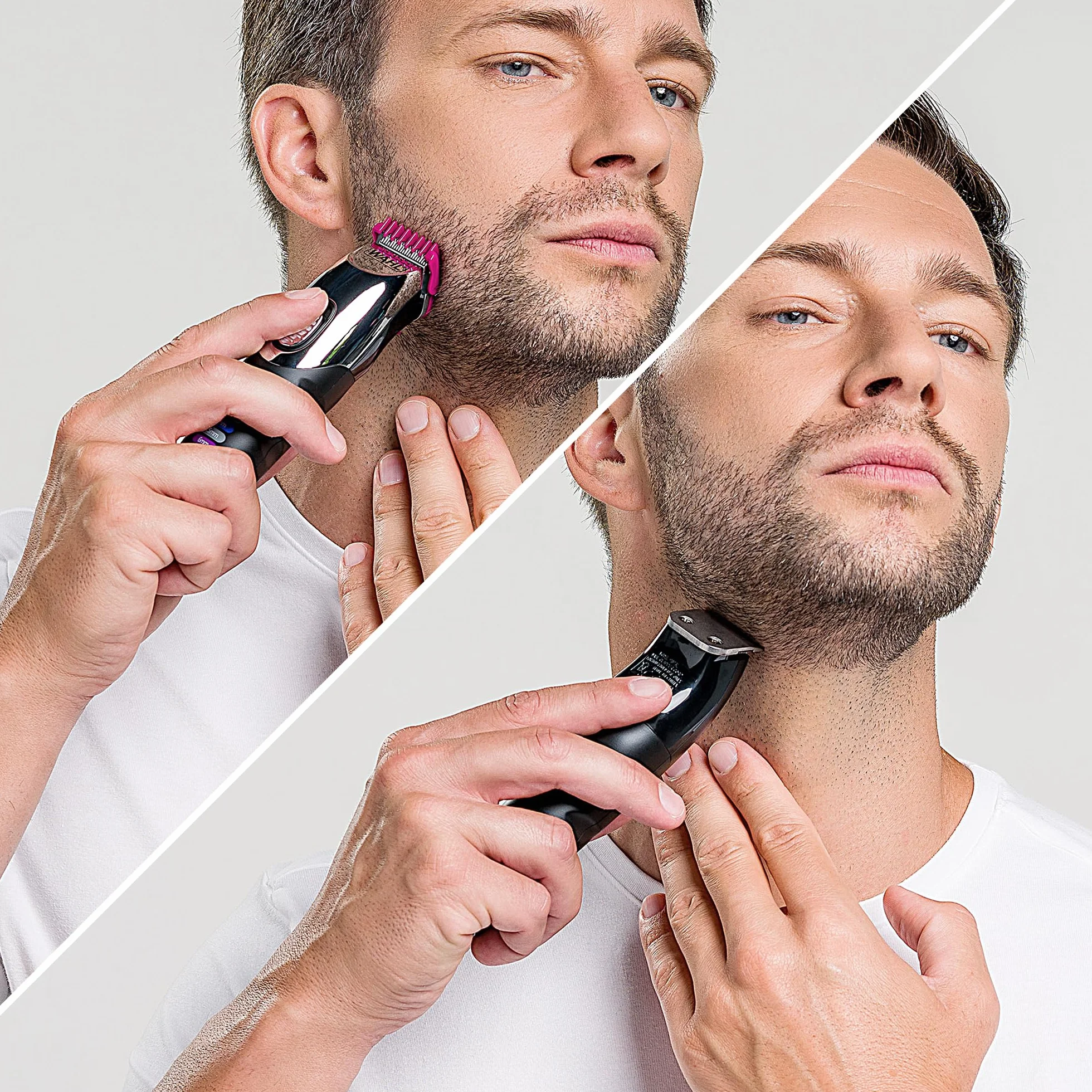 Wahl Color Trim Trymer Do Brody, Innowacyjne Grzebienie Prowadzące z Kodami Kolorów, Czas Pracy 240 Minut, Ładowarka Usb, Do Studia Fitness i Podróży, Precyzyjnie Szlifowane Ostrza