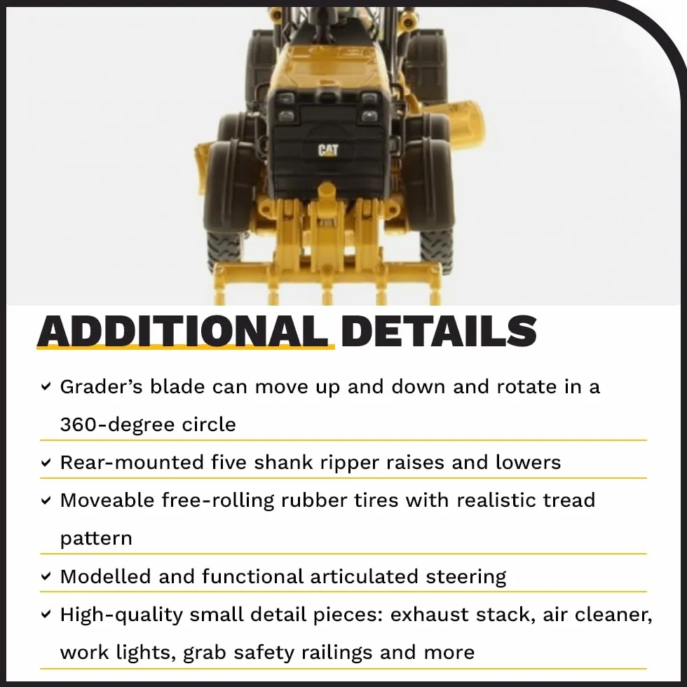 Die Cast Master 85520 - Równiarka silnikowa Caterpillar 12M3, skala 1:87, ok. 11,7 x 4,3 x 3,8 cm, 14 lat i starsi