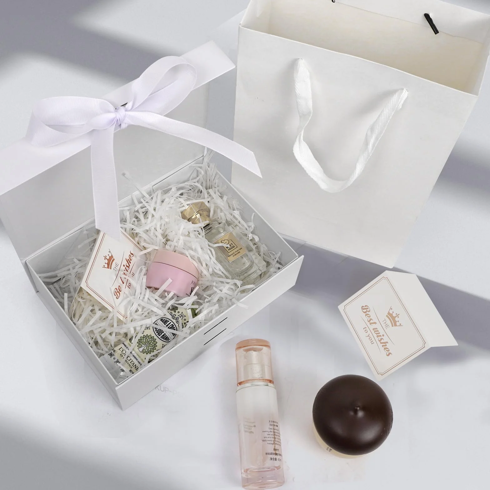 Realjoy Pudełko na prezenty z pokrywką, pudełko prezentowe 23 x 17 x 7 cm, pudełka na prezenty z kokardką, kartka z życzeniami i rafią, pudełko na prezenty urodzinowe, wesela, walentynki, Boże