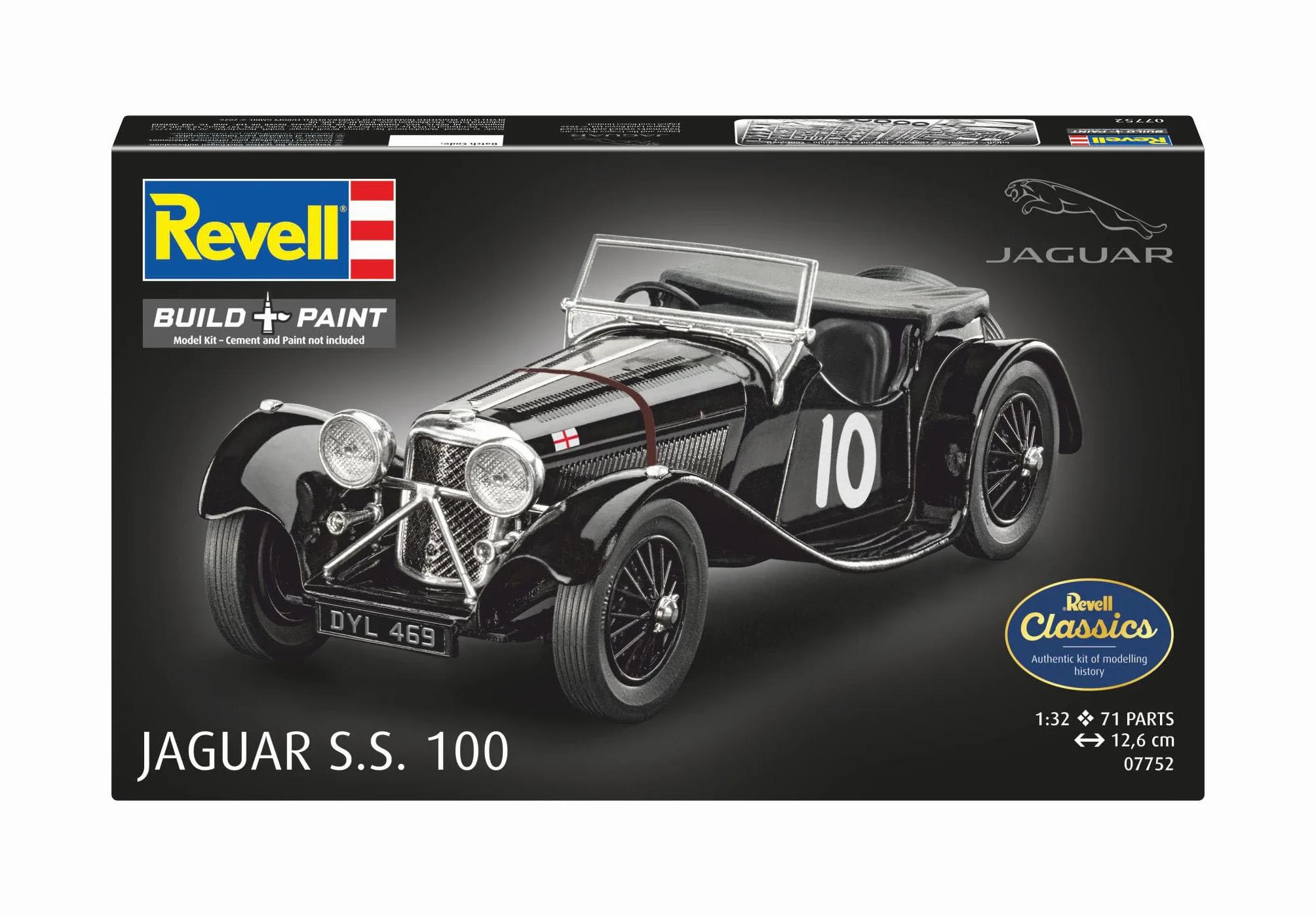 Revell 07752 Jaguar SS 100 skala 1:32 - niezabudowany/niepomalowany zestaw modeli plastikowych