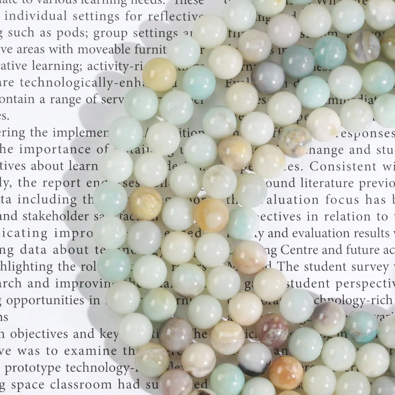 Kryształowe koraliki Amazonite (45 szt.), okrągłe 8 mm, tworzenie biżuterii