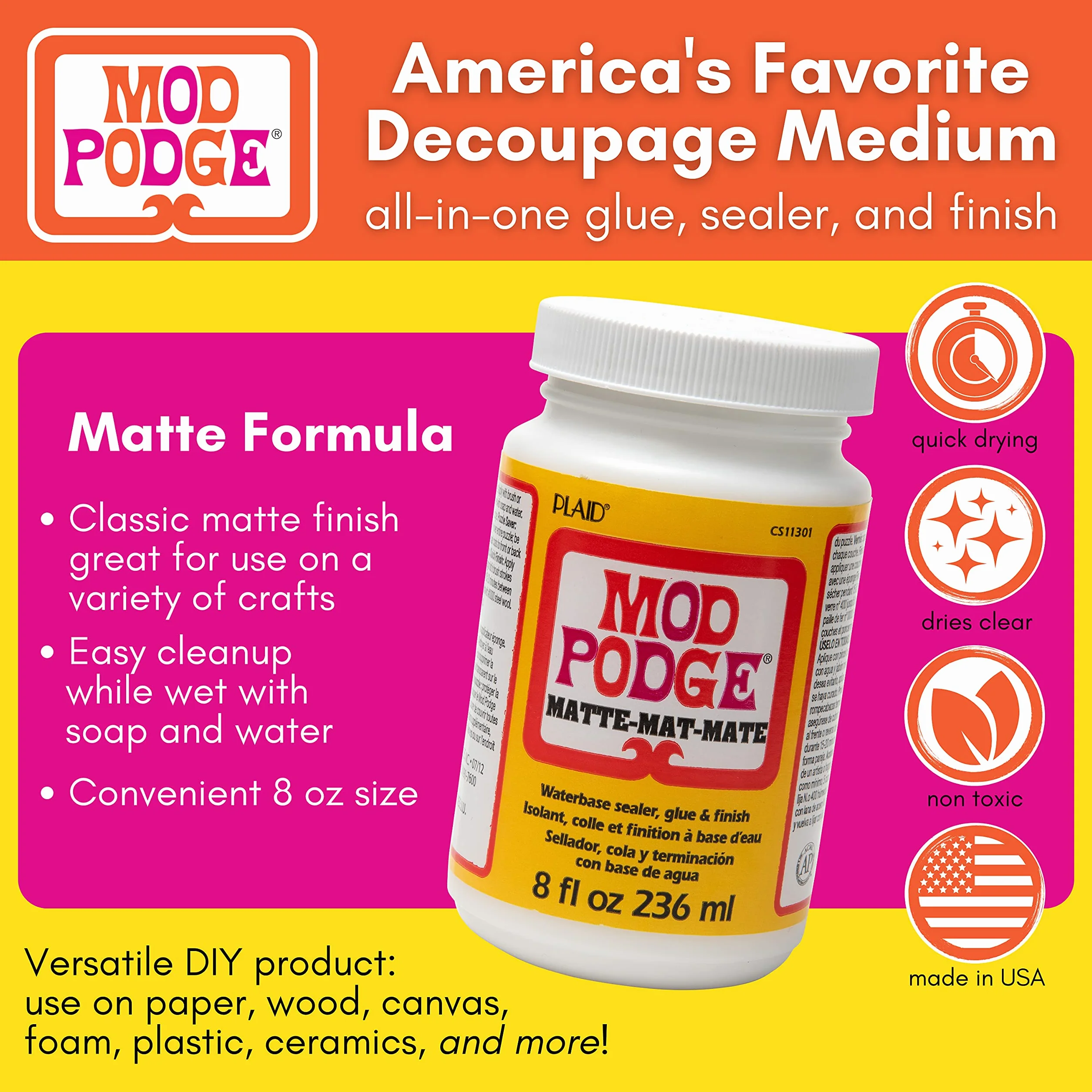 Mod Podge Klej, Przezroczysty, 236 ml
