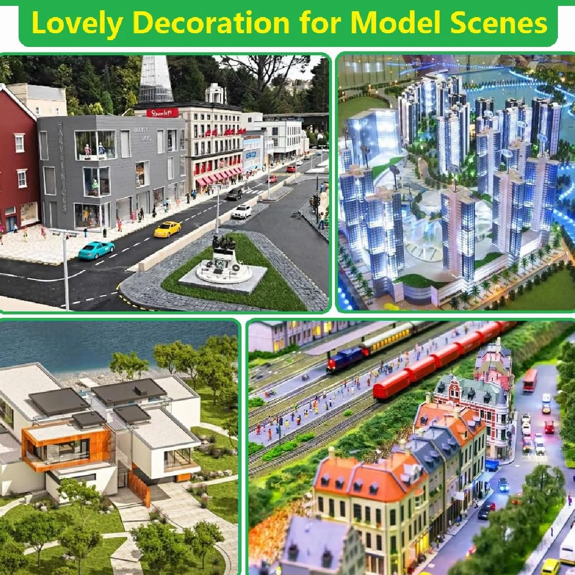Kiuiom Niepomalowane figurki, 1: 100 białych osób, miniaturowe figurki modele 100 sztuk miniaturowe figurki architektoniczne do stołu z piaskiem DIY dekoracja miniaturowe sceny