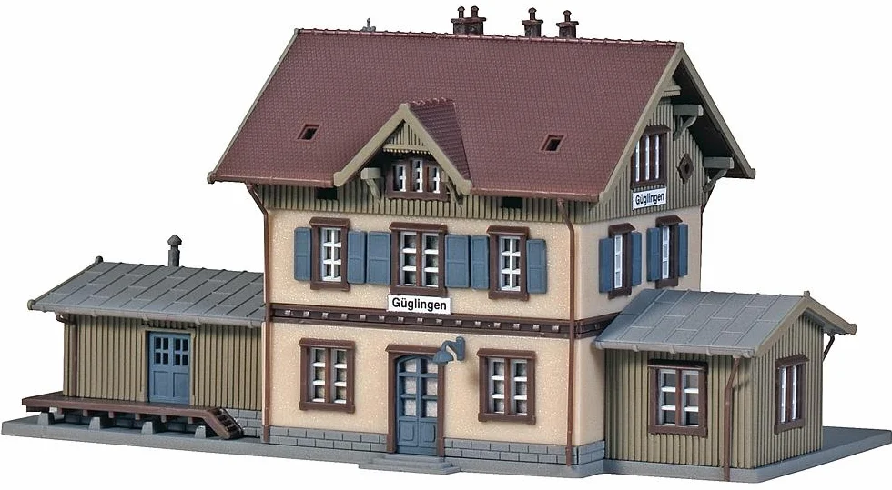 FALLER Zestaw modeli stacji kolejowej Güglingen z 213 pojedynczymi częściami 119 x 56 x 60 mm Model I akcesoria kolejowe Z budynek I model kolejowy stacja standardowa