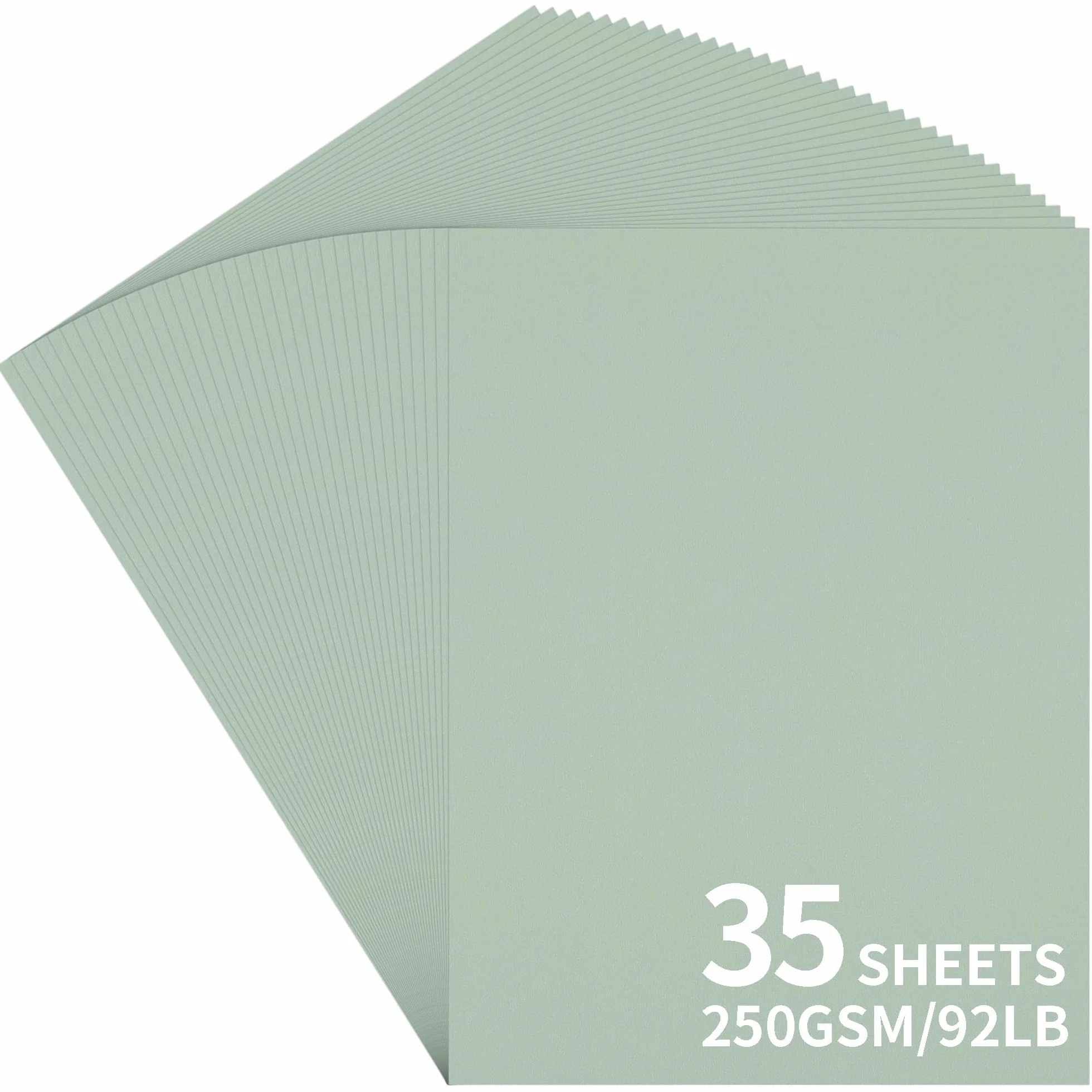35 arkuszy kartonu w kolorze szałwii zielonej A4 - gruby karton Morandi 250GSM/92LB do robienia kart, sztuki i rzemiosła, scrapbookingu, Boże Narodzenie UAP30SG35