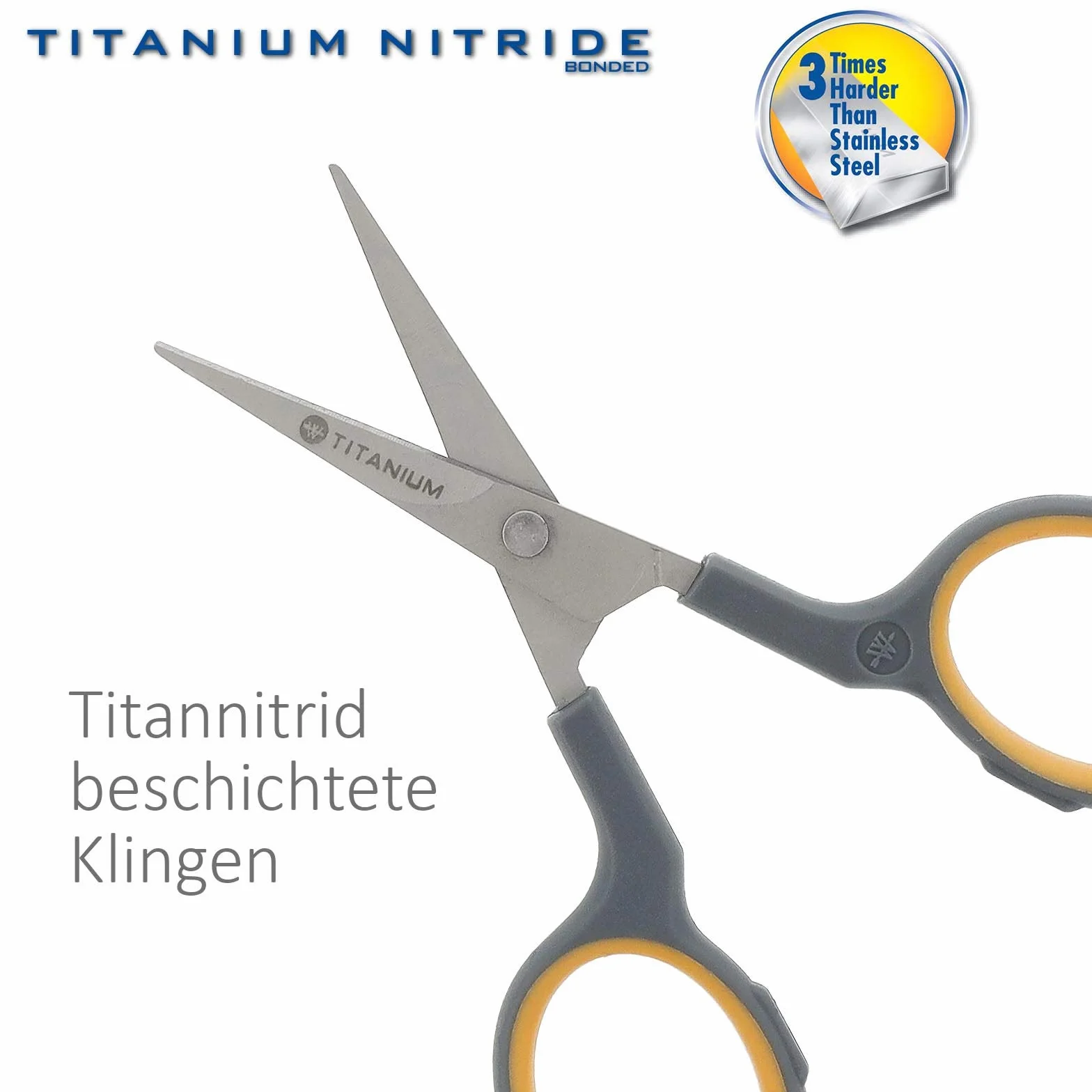 Westcott E-30440 00 Titanium Super Softgrip nożyce do cięcia sylwetki, 10 cm, szaro-żółte