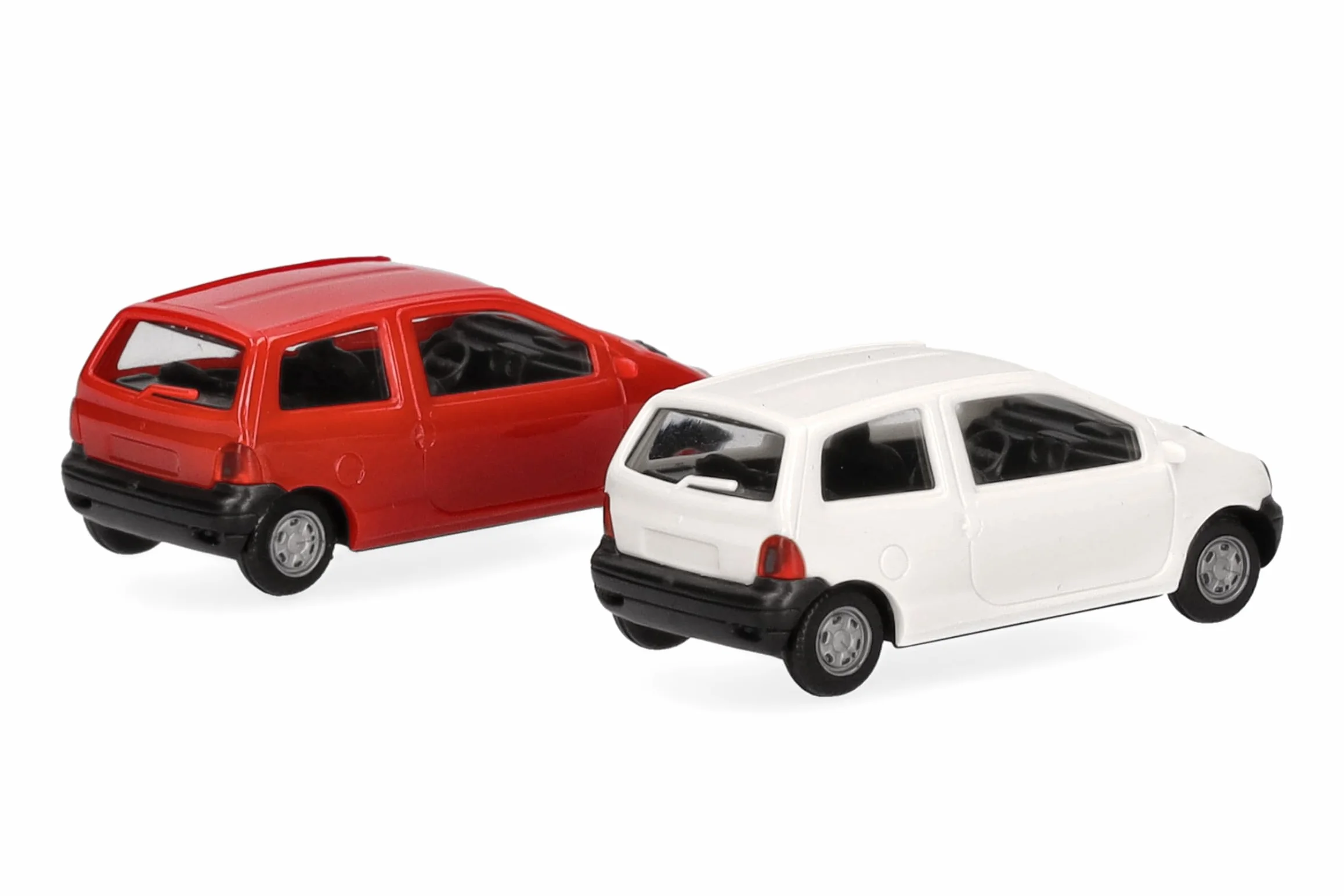 Herpa Zestaw modelarski MiniKit Renault Twingo, zestaw 2 szt., Vermehlo Vivo/Jaune Vanille, miniatura w skali 1:87, przedmiot kolekcjonerski, zestaw do modelarstwa, tworzywo sztuczne