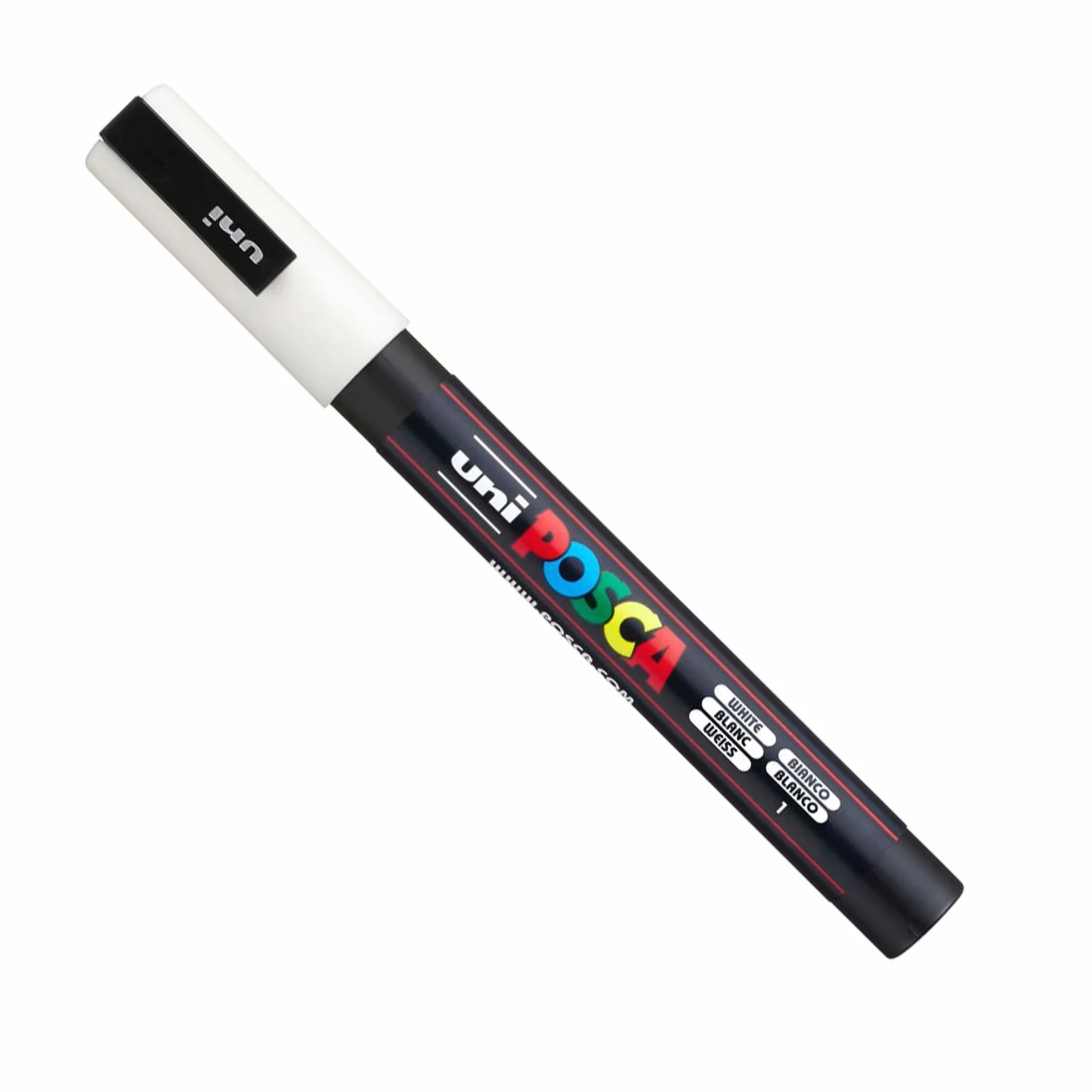 Posca PC-3M Markery do malowania – metalowe pisaki do tkanin i szkła, zestaw czarnych i białych (po 1 sztuce)