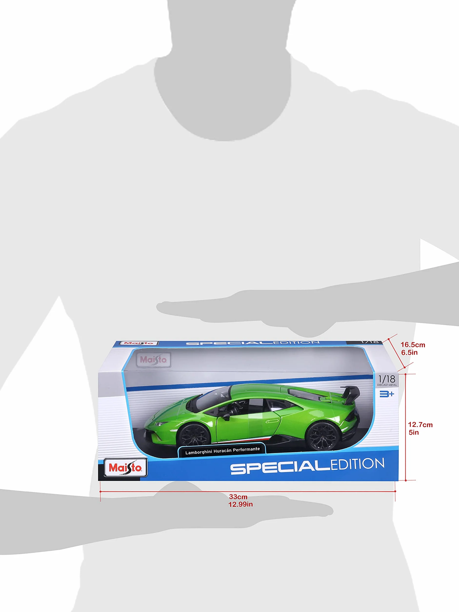 Bburago Lamborghini Huracan Harley-Davidson Samochód Zabawkowy, Zielony/Czarny, Od 3 Lat