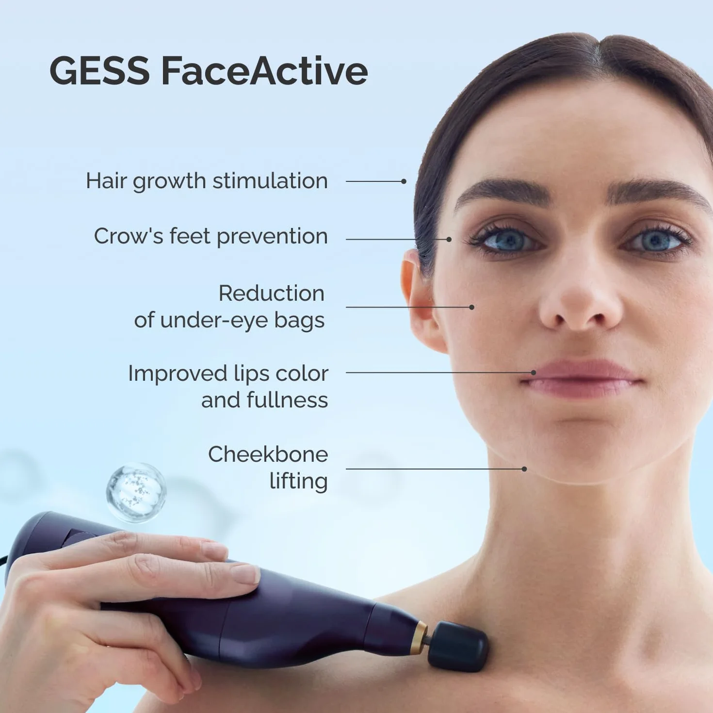 GESS FaceActive Professional BMS Biomechaniczny masażer do twarzy – przeciwstarzeniowy, ujędrniający skórę i redukujący zmarszczki, głęboki masażer do twarzy z bezpłatnym samouczkiem wideo od eksperta