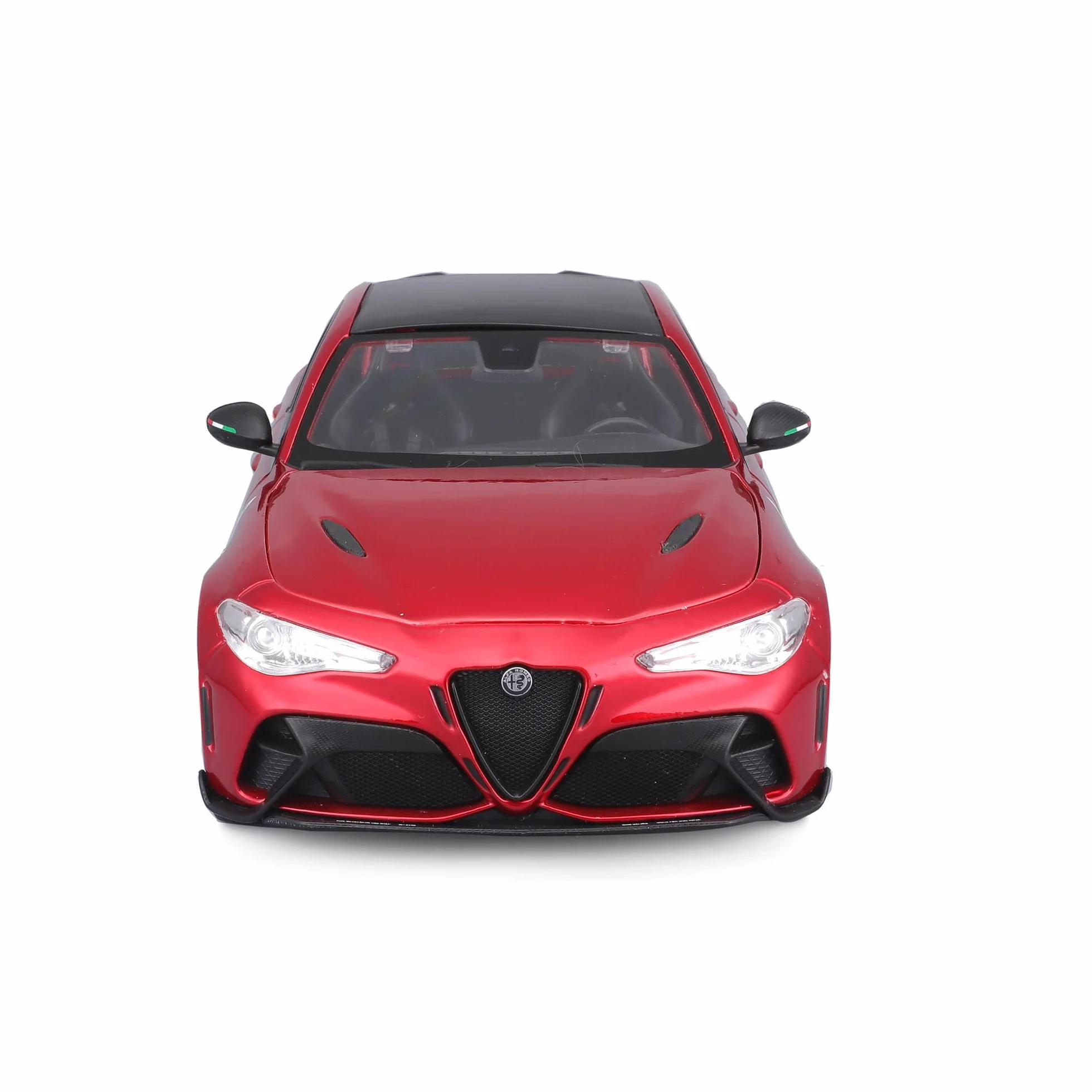 Bburago - Alfa Romeo Giulia GTAm Rossa, samochód diecast w skali 1:18, szczegółowa replika z otwieranymi częściami, oficjalna licencja Alfa Romeo, nieodpowiedni dla dzieci poniżej 36 miesięcy