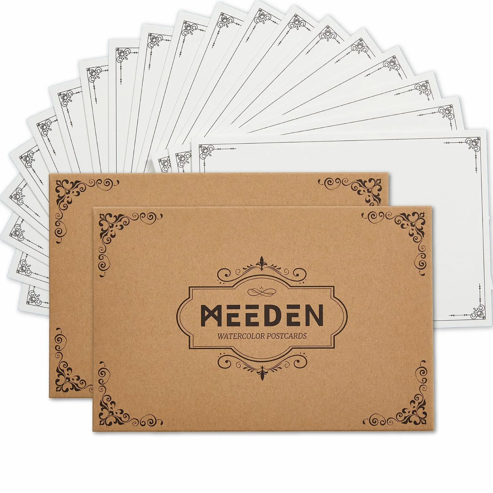 MEEDEN Pocztówki z papieru akwarelowego w kolorze białym: 15,2 x 10,1 cm 140 funtów/300 gsm Podróże akwarela pocztówki - 20 arkuszy 100% bawełna papier do malowania dla majsterkowiczów Zaproszenia