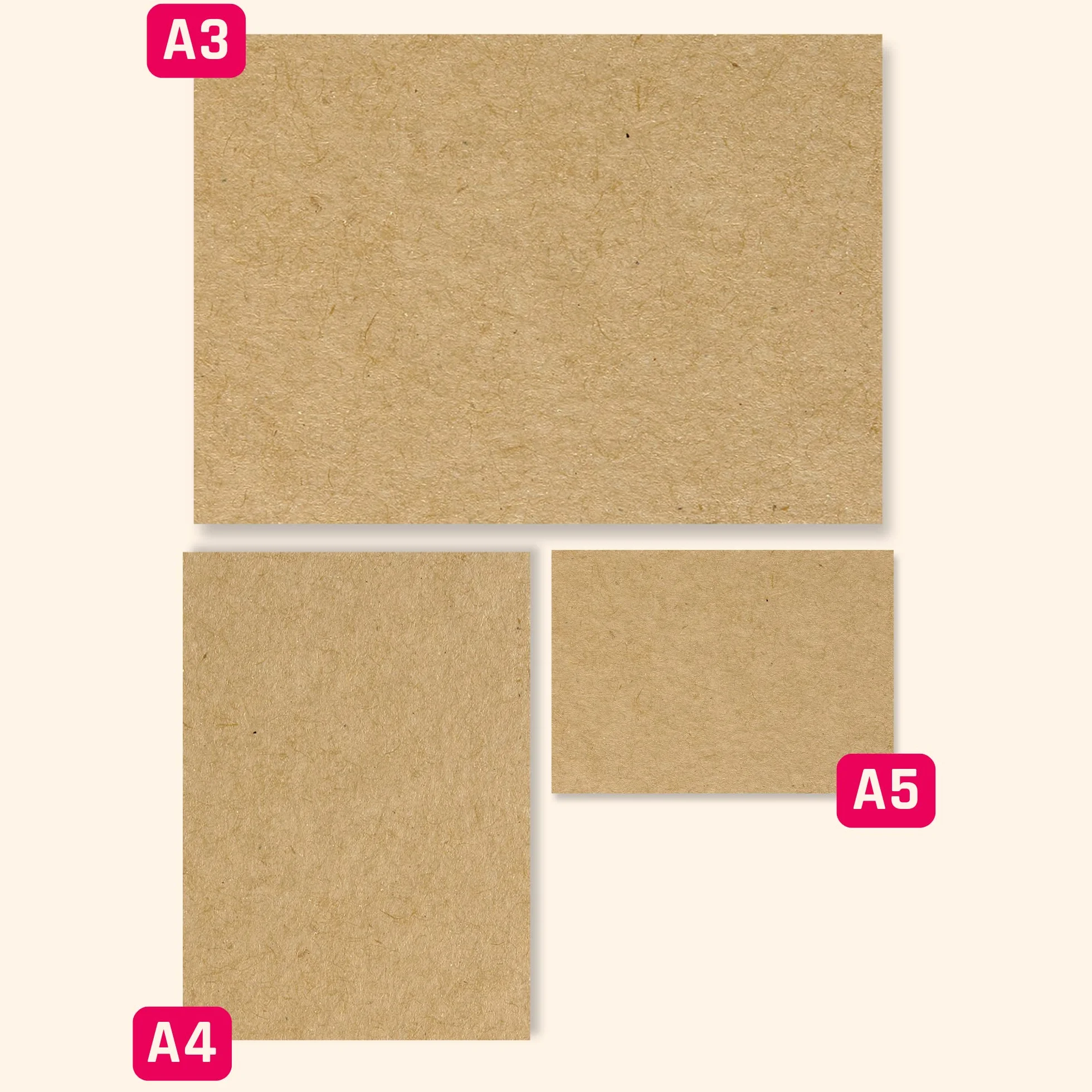 50 Arkuszy, 200 g/m² - Brązowy Papier Karton Kraft Kraftowy Pakowy Karta A4