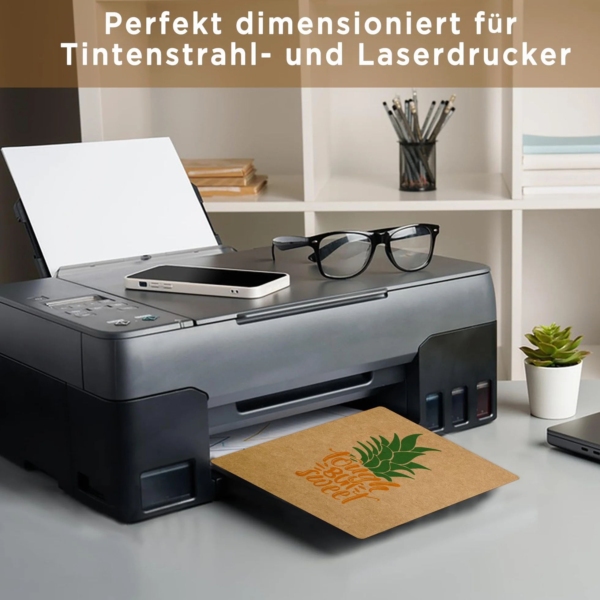 YSDMY 100 arkuszy papieru siarczanowego A6, 350 g/m², 14,5 x 9,5 cm, brązowy + biały