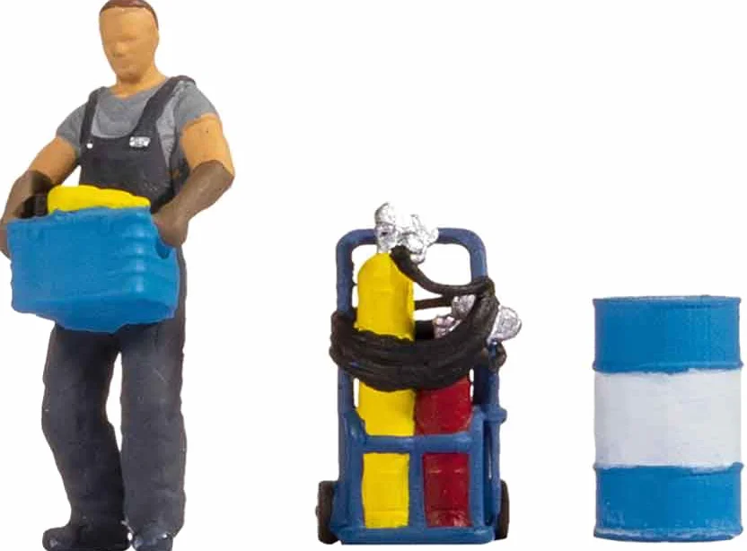 NOCH Tiny-Scenes "W pracy", z figurkami modelarskimi, realistyczna scena dla skali H0, idealna do dioram i modeli