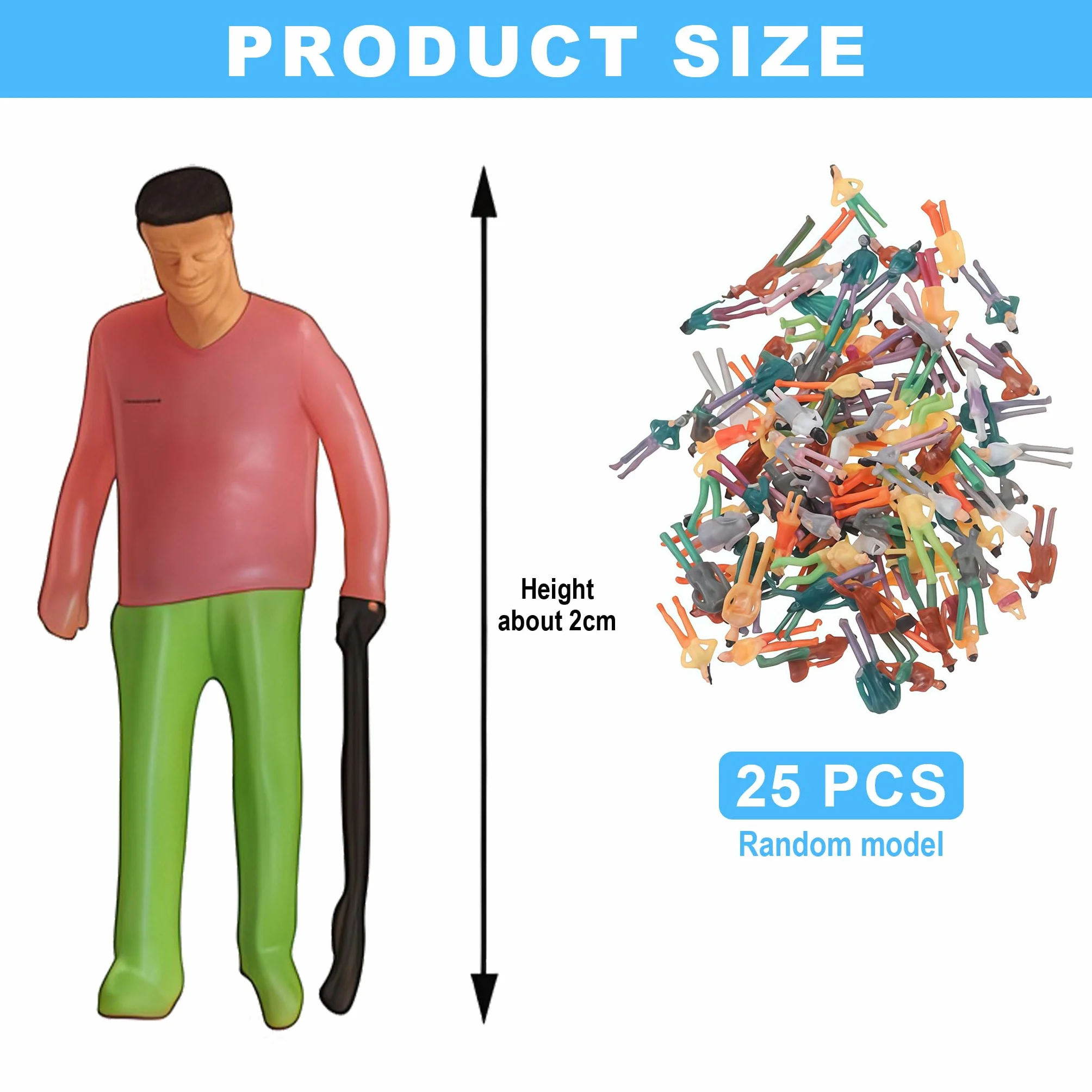 Miniaturowe figurki ludzi, muzeum, 25 sztuk, figurki modelarskie 1:87 do modelarstwa, dioramy i modeli kolejek HOSkala, losowe pozy