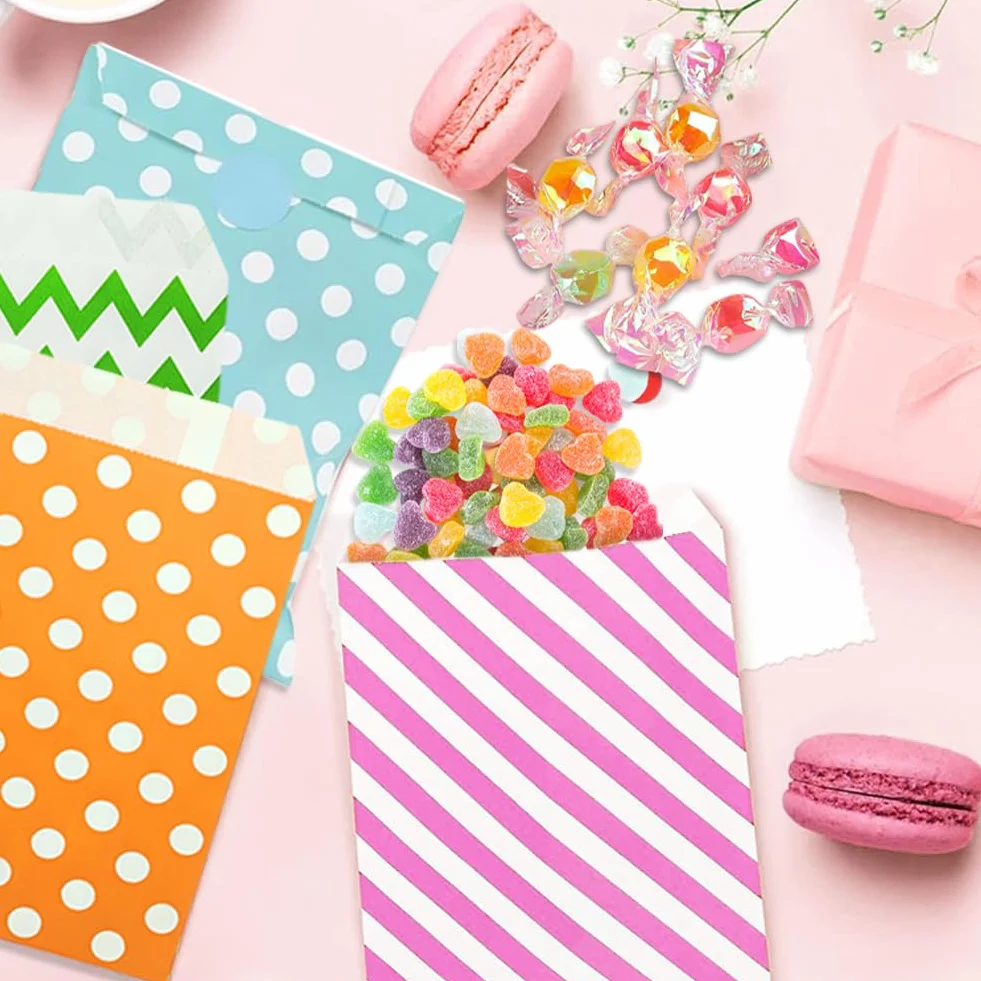 60 szt. cukierkowych papierowych torebek